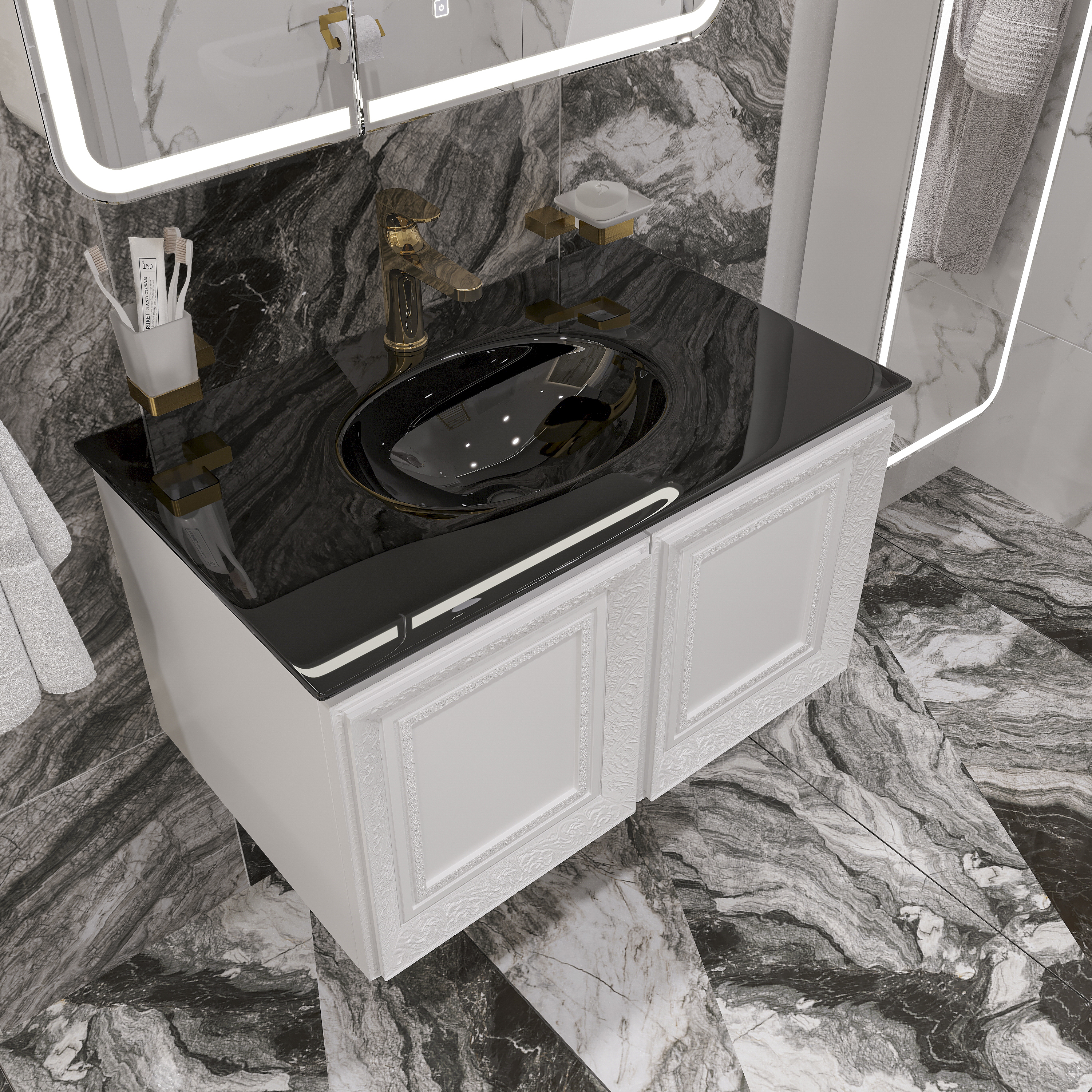 Стакан для ванной DEKOR BANYO SS 304 Gold SS304 006 02 настенный, золото, стеклянный купить в Тамбове