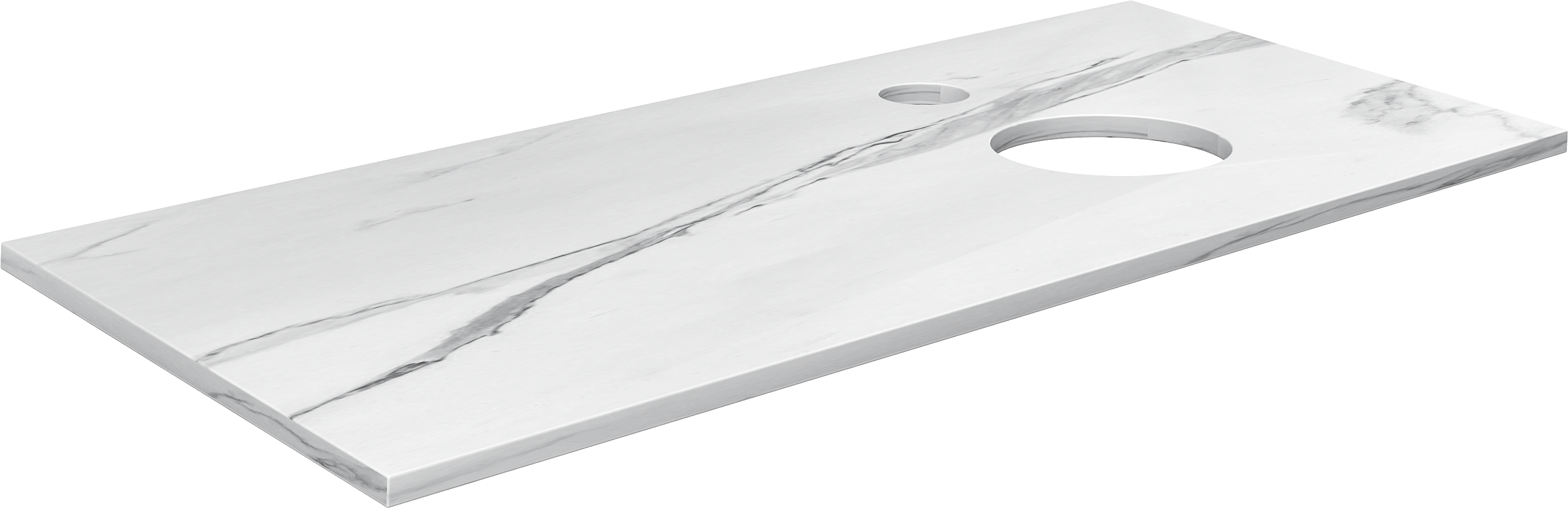 Столешница с раковиной DIWO Элиста 120 белый мрамор, с раковиной Moduo 50 Square купить в Тамбове