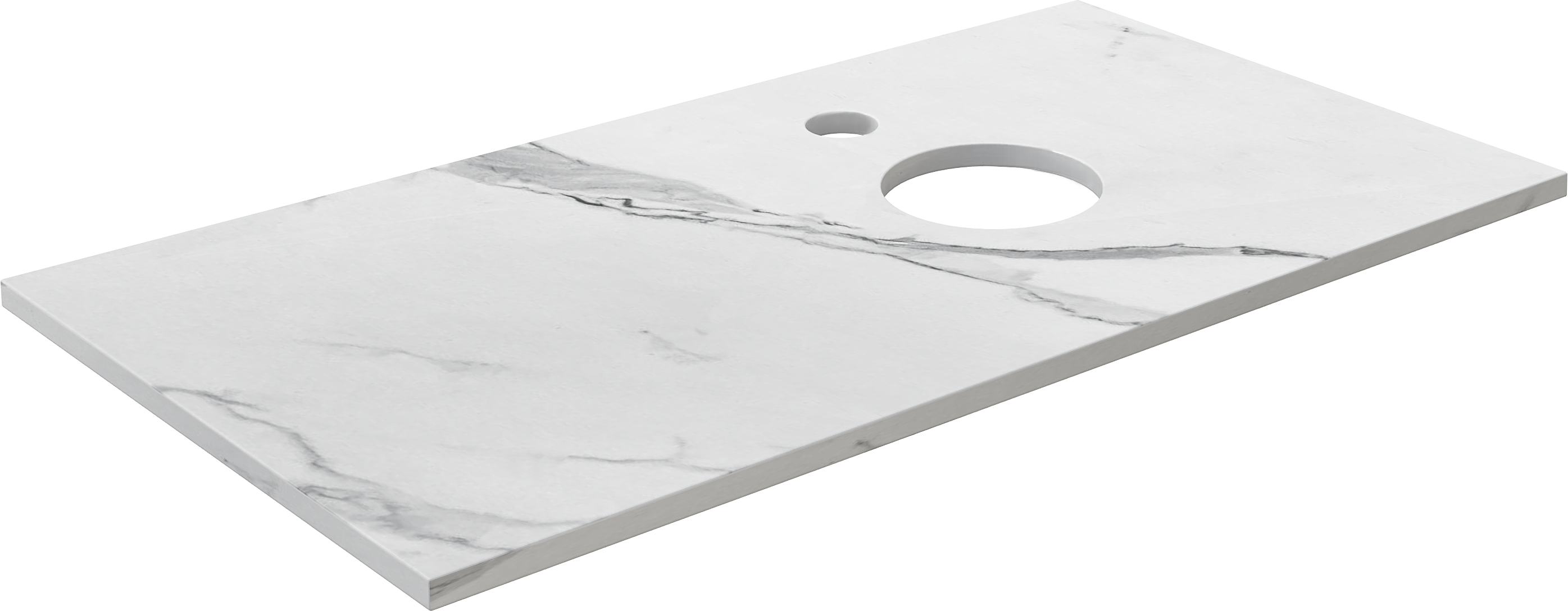 Столешница с раковиной DIWO Элиста 100 белый мрамор, с раковиной Moduo 50 Square купить в Тамбове