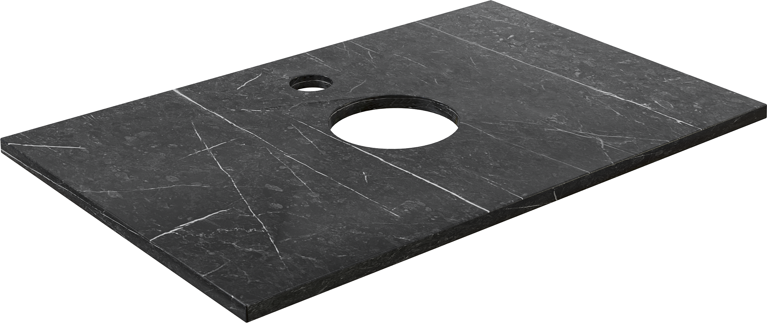 Столешница с раковиной DIWO Элиста 80 чёрный мрамор, с раковиной Moduo 40 RING купить в Тамбове