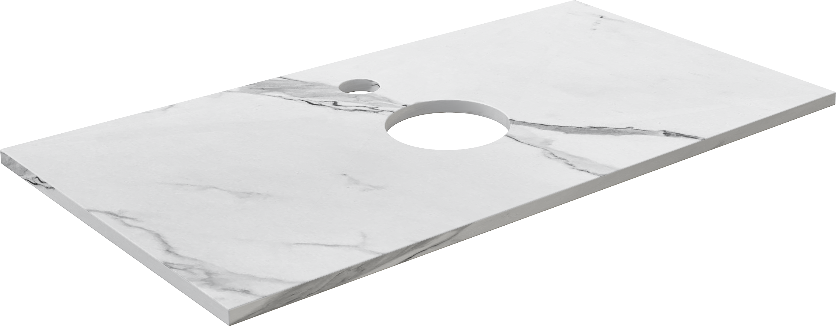 Консоль DIWO Элиста 100 белый мрамор, с раковиной Moduo 55 Leaf купить в Тамбове