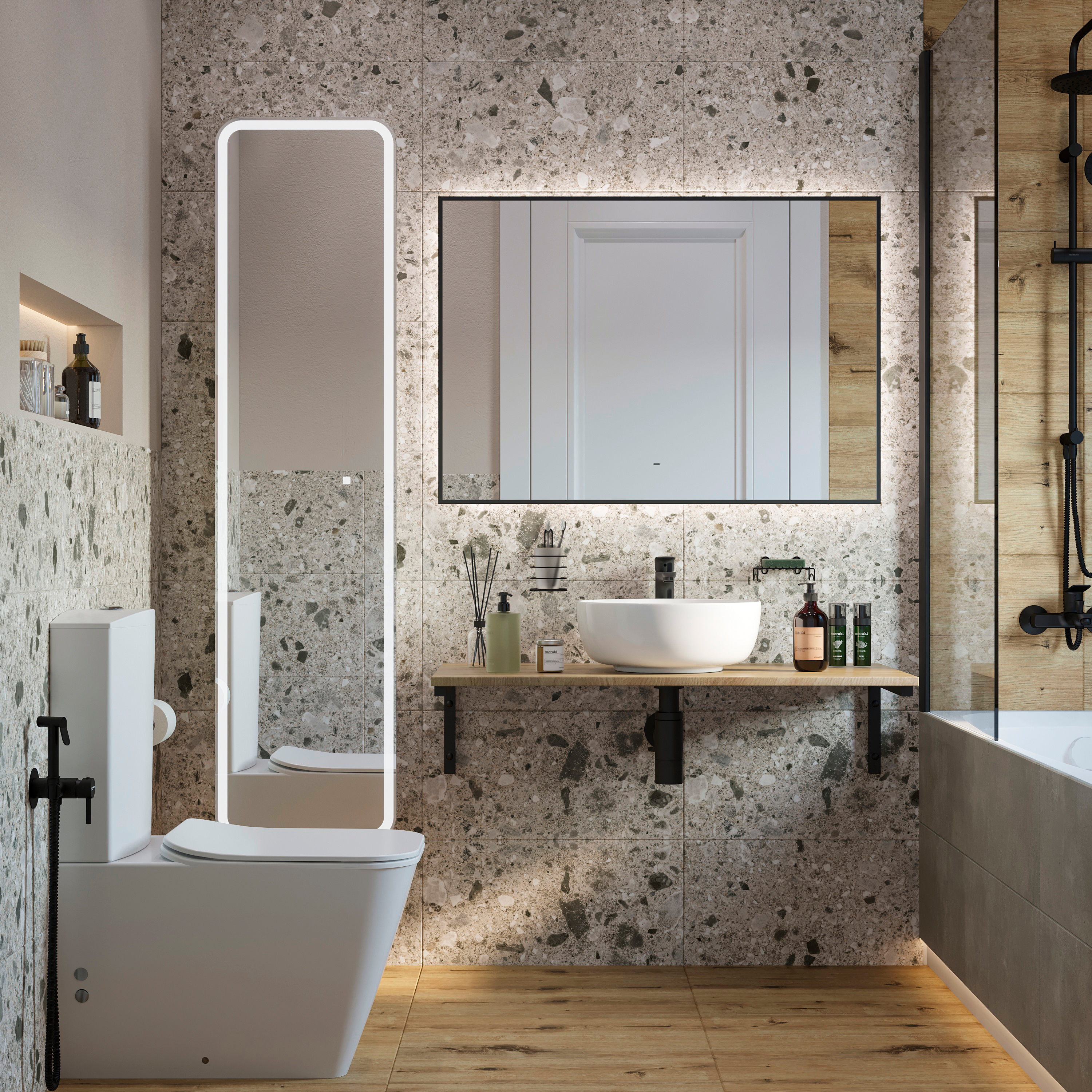 Столешница с раковиной DIWO Элиста 100 светлое дерево, с раковиной Moduo 40 RING купить в Тамбове