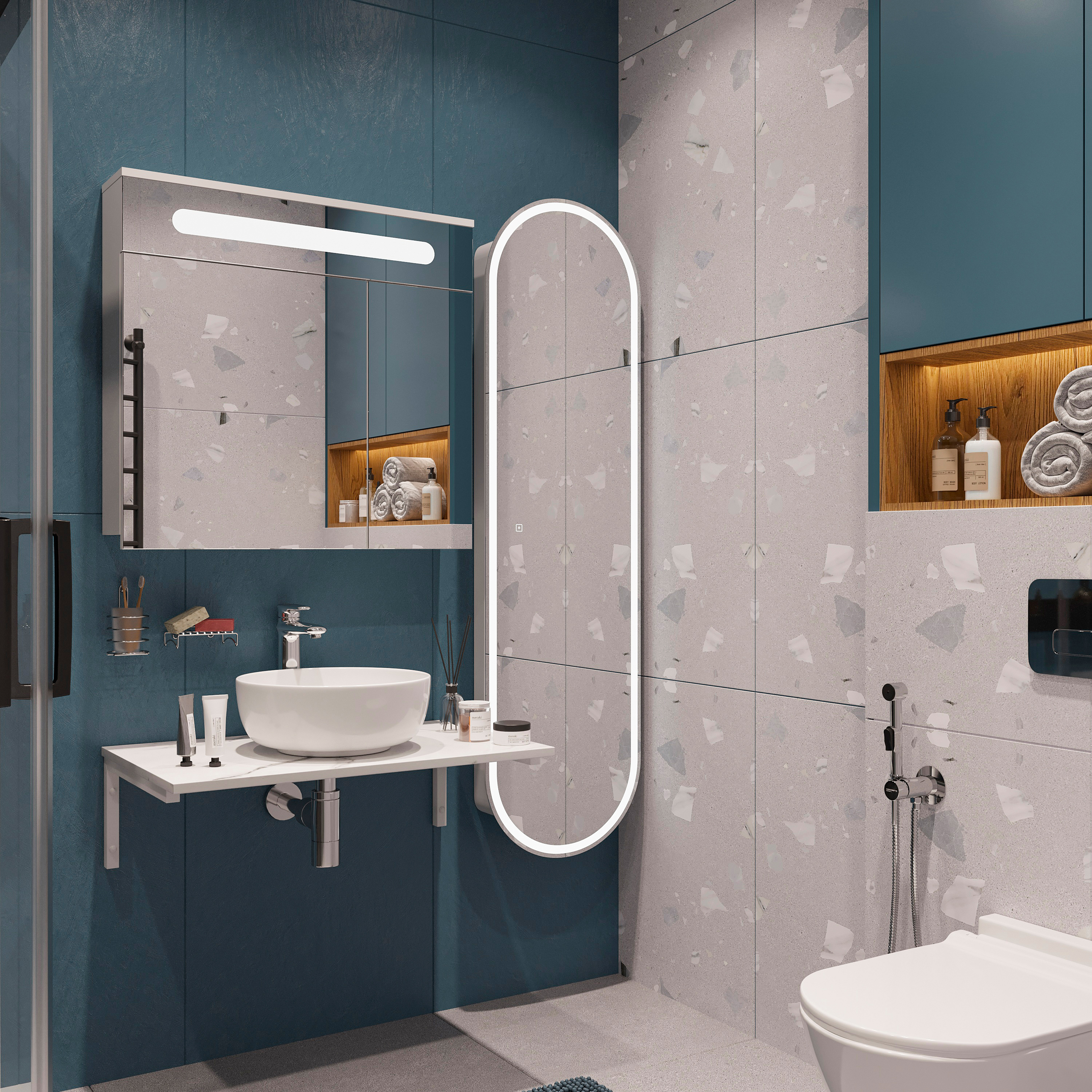 Столешница с раковиной DIWO Элиста 80 белый мрамор, с раковиной Moduo 40 RING купить в Тамбове