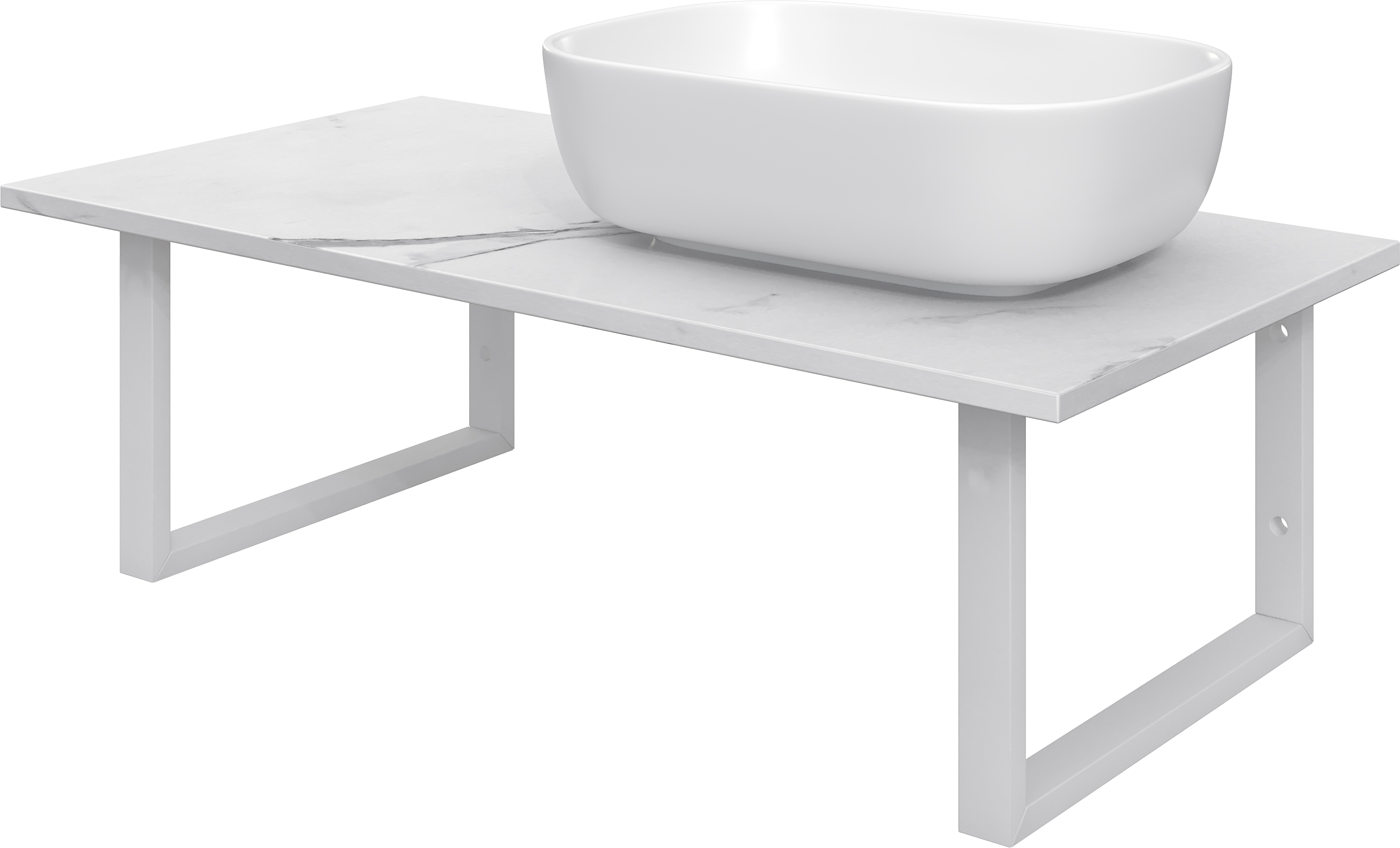 Столешница с раковиной DIWO Элиста 100 белый мрамор, с раковиной Moduo 50 Square купить в Тамбове