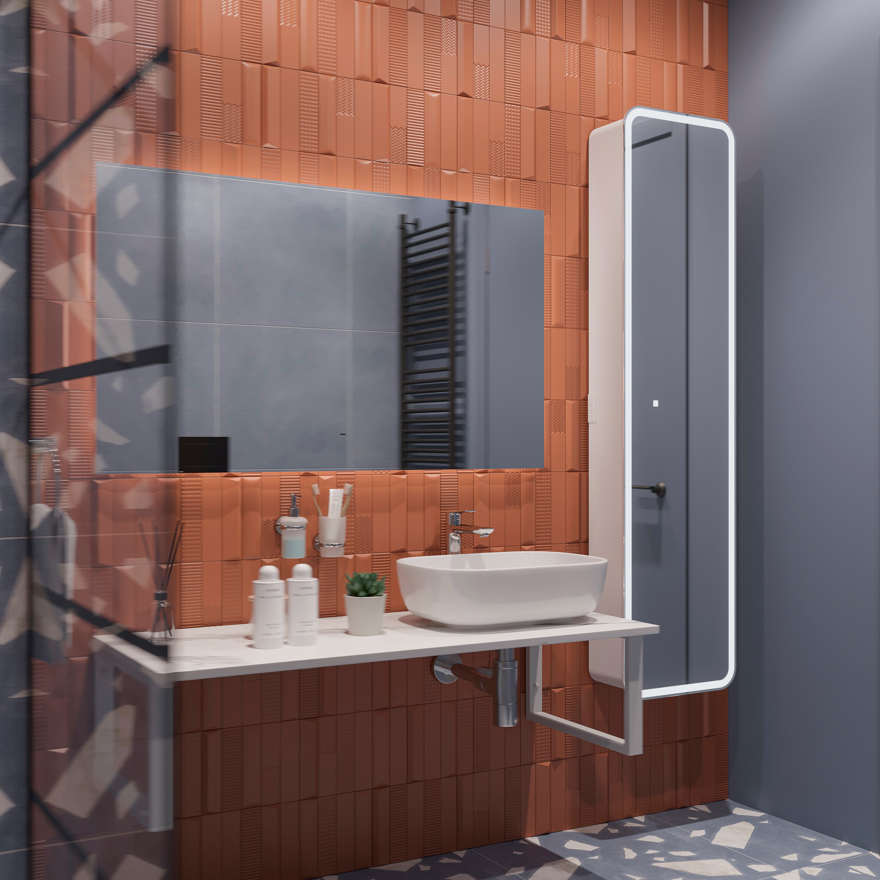 Столешница с раковиной DIWO Элиста 120 белый мрамор, с раковиной Moduo 50 Square купить в Тамбове