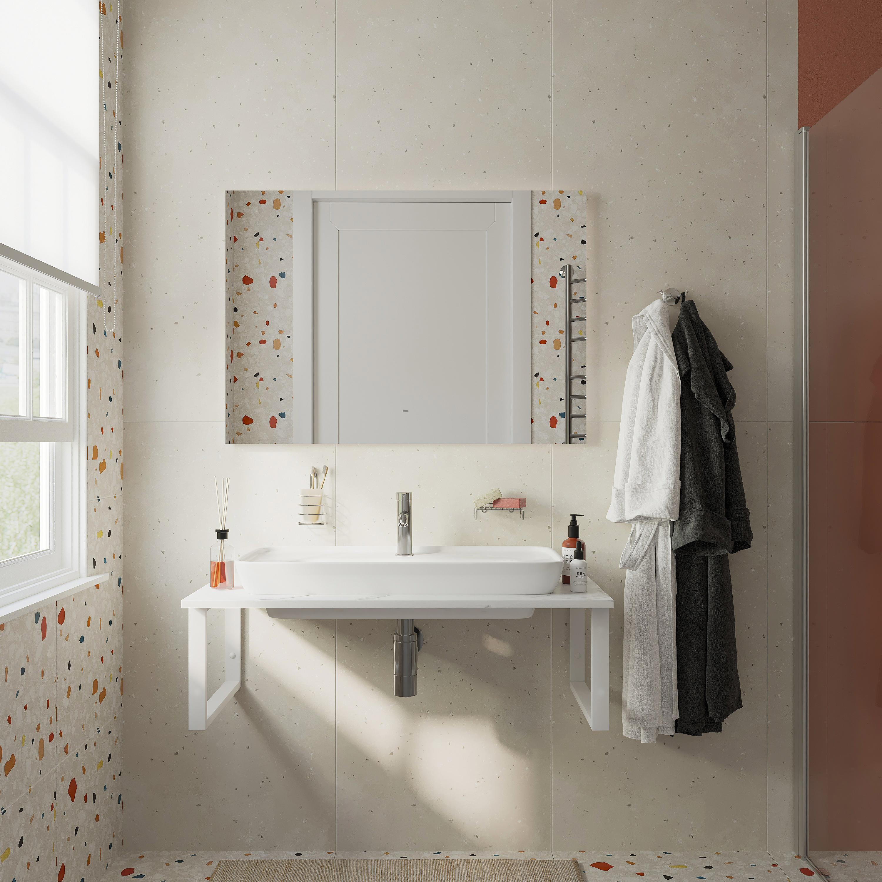 Столешница с раковиной DIWO Элиста 100 белый мрамор, с раковиной Углич 0117 купить в Тамбове