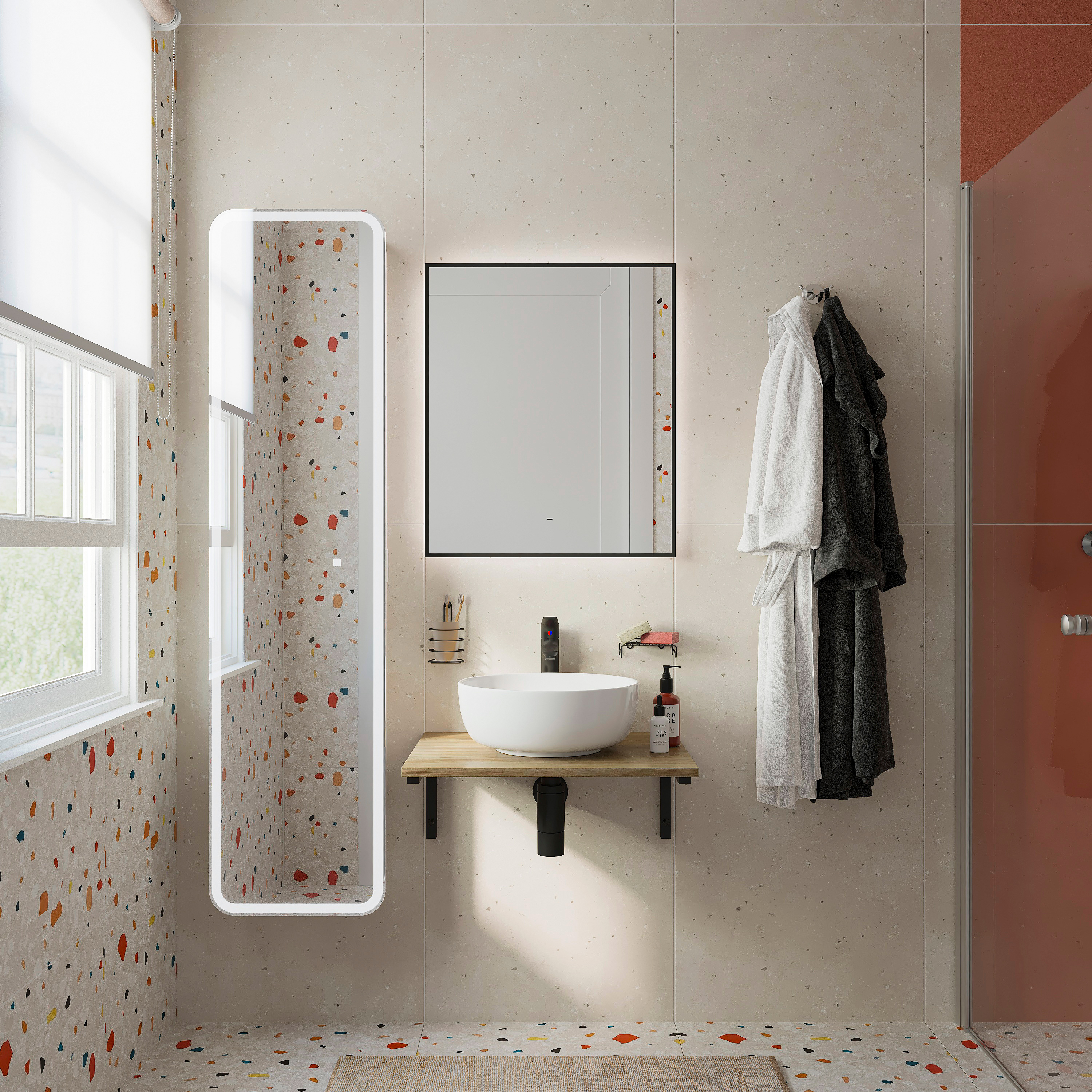 Столешница с раковиной DIWO Элиста 60 светлое дерево, с раковиной Moduo 40 RING купить в Тамбове