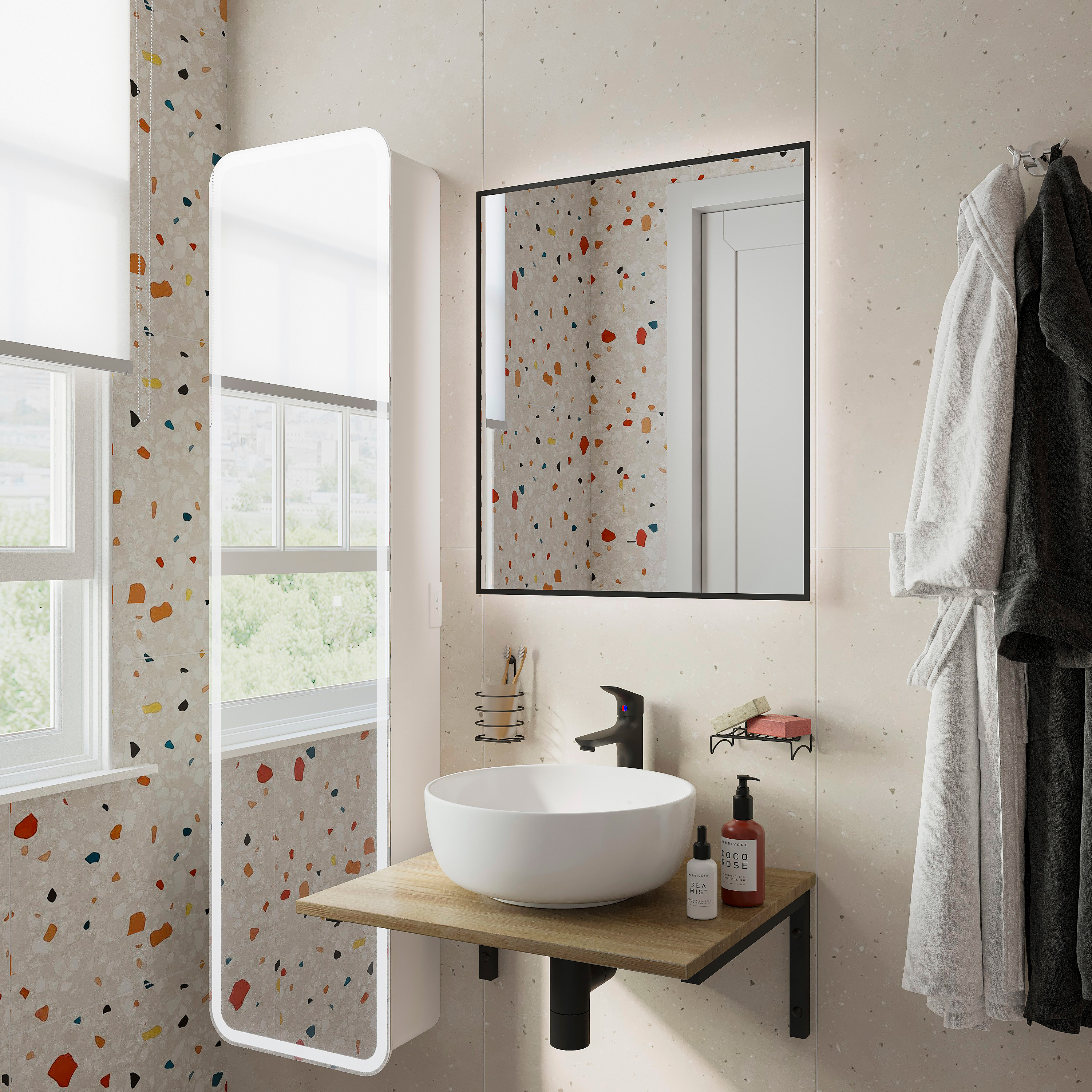 Столешница с раковиной DIWO Элиста 60 светлое дерево, с раковиной Moduo 40 RING купить в Тамбове