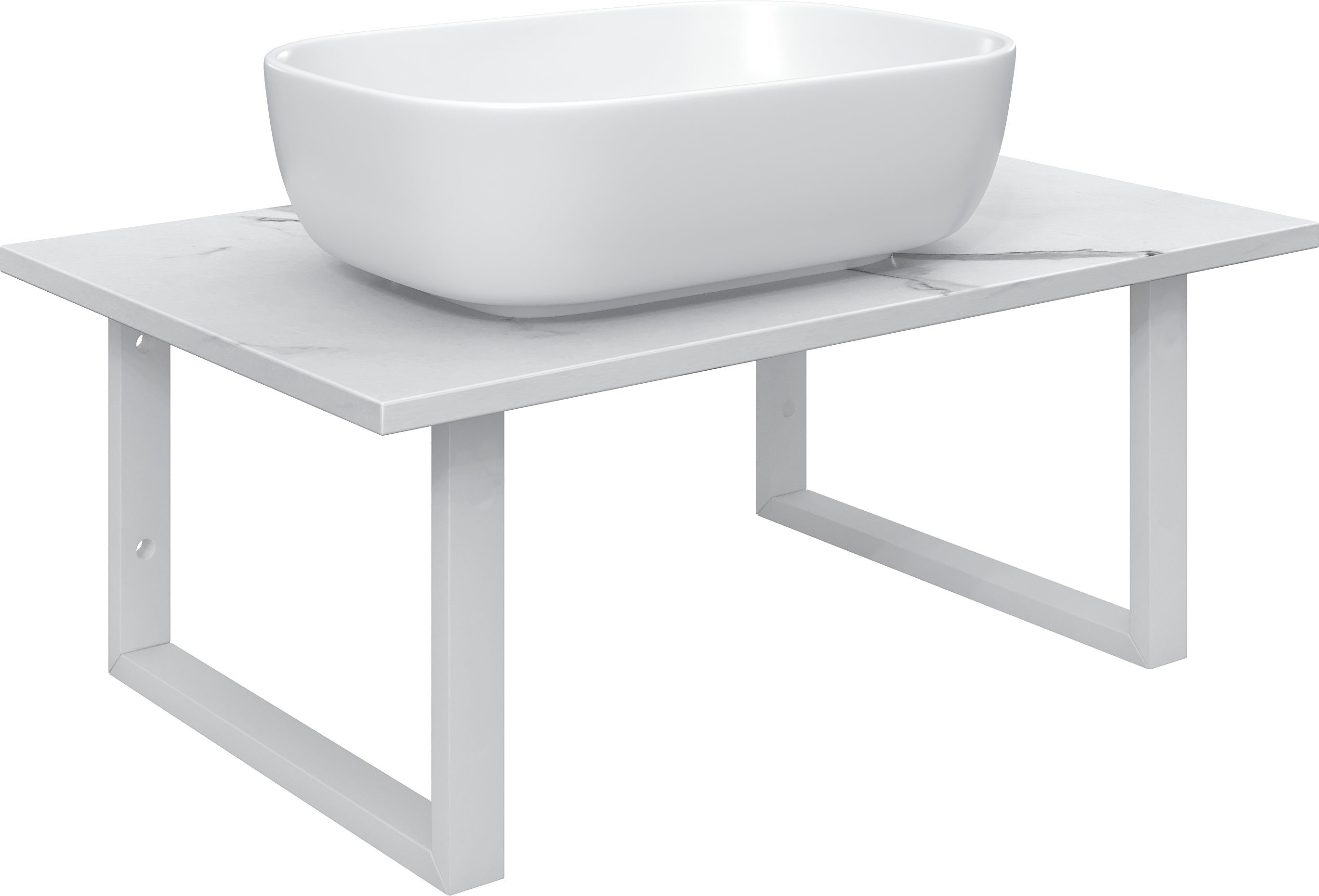 Столешница с раковиной DIWO Элиста 80 белый мрамор, с раковиной Moduo 50 Square