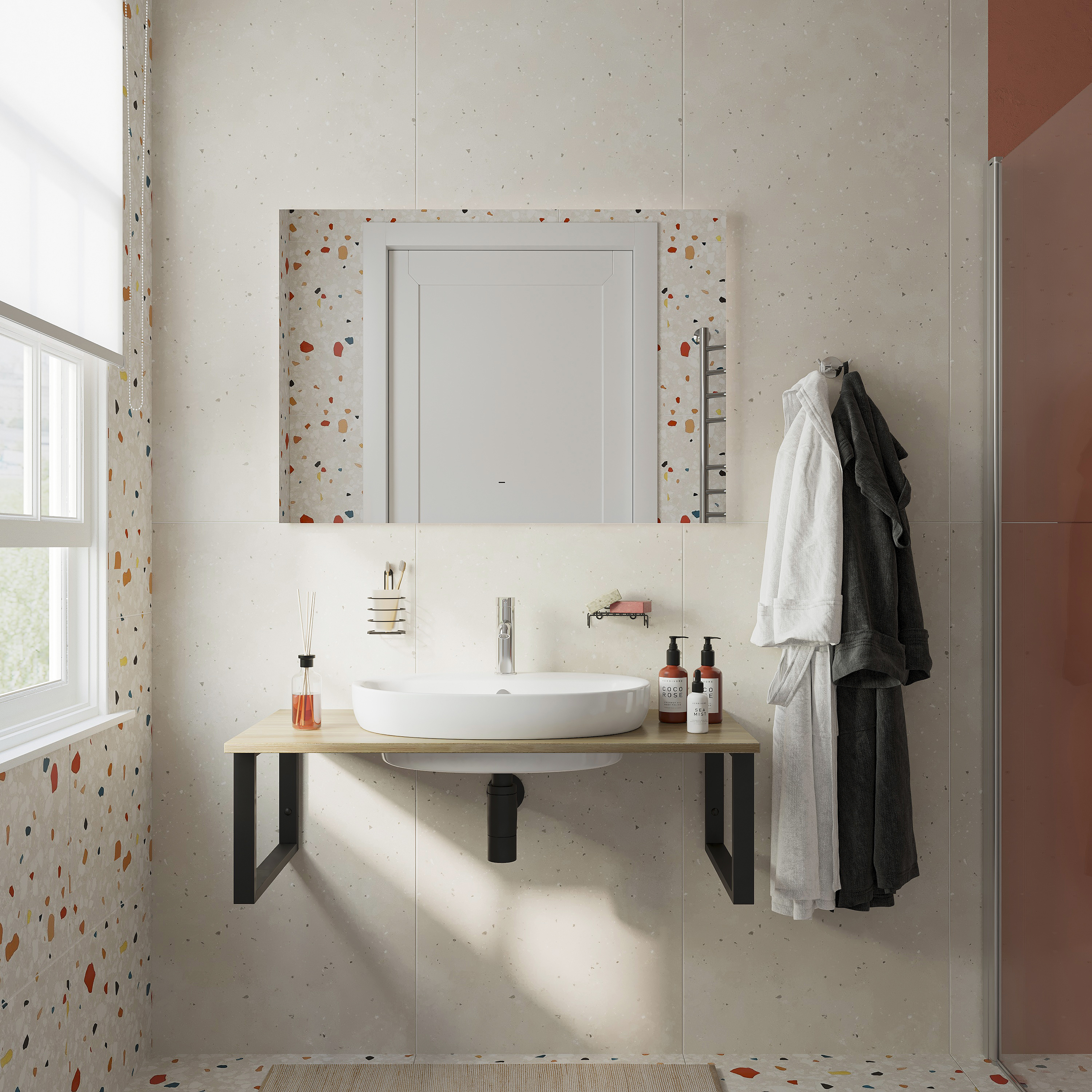 Столешница с раковиной DIWO Элиста 100 светлое дерево, с раковиной Самара 0116 купить в Тамбове