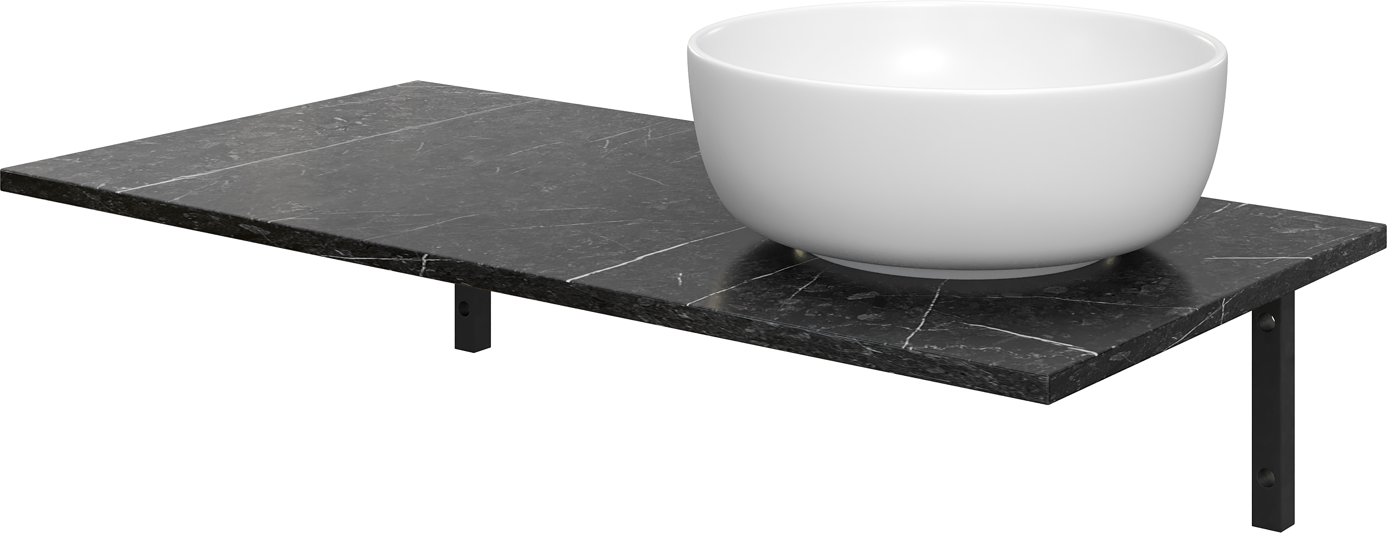 Столешница с раковиной DIWO Элиста 100 чёрный мрамор, с раковиной Moduo 40 RING купить в Тамбове