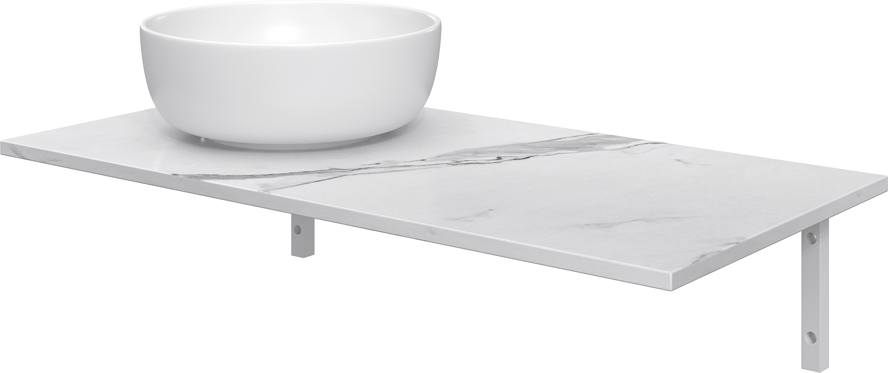 Столешница с раковиной DIWO Элиста 100 белый мрамор, с раковиной Moduo 40 RING купить в Тамбове