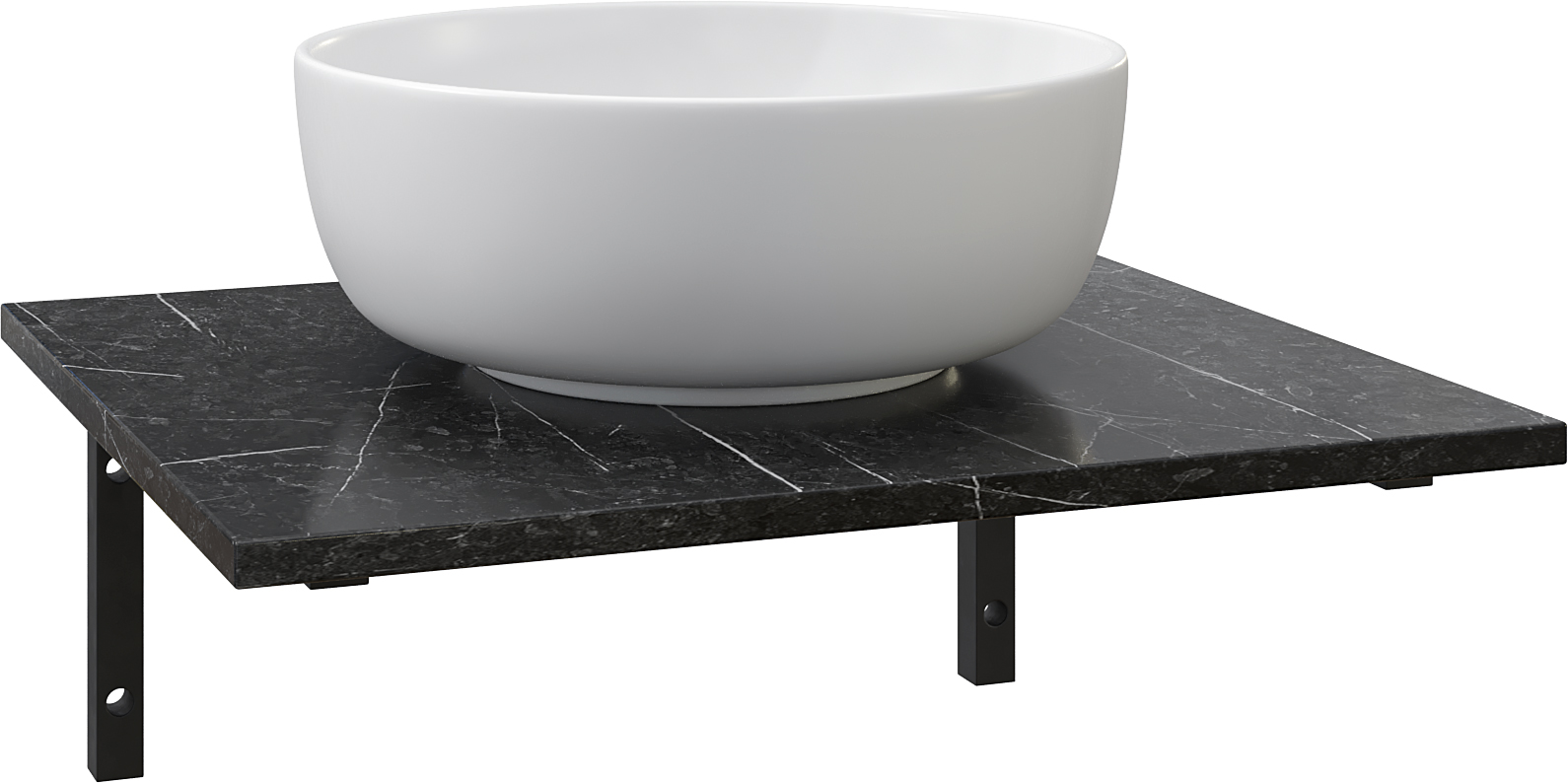 Столешница с раковиной DIWO Элиста 60 чёрный мрамор, с раковиной Moduo 40 RING купить в Тамбове