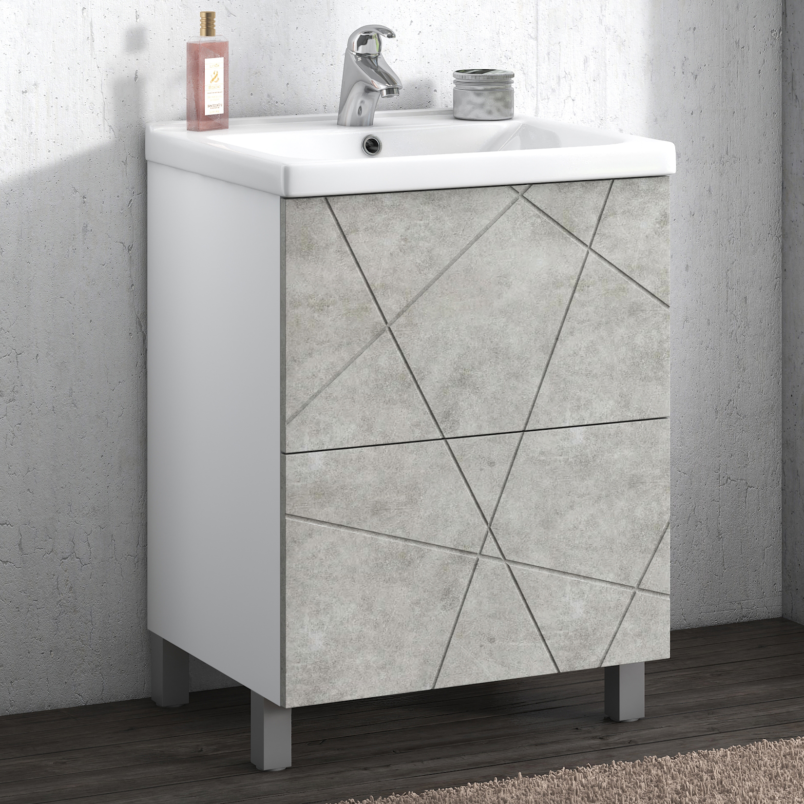 Тумба для комплекта Vigo Geometry 50 бетон