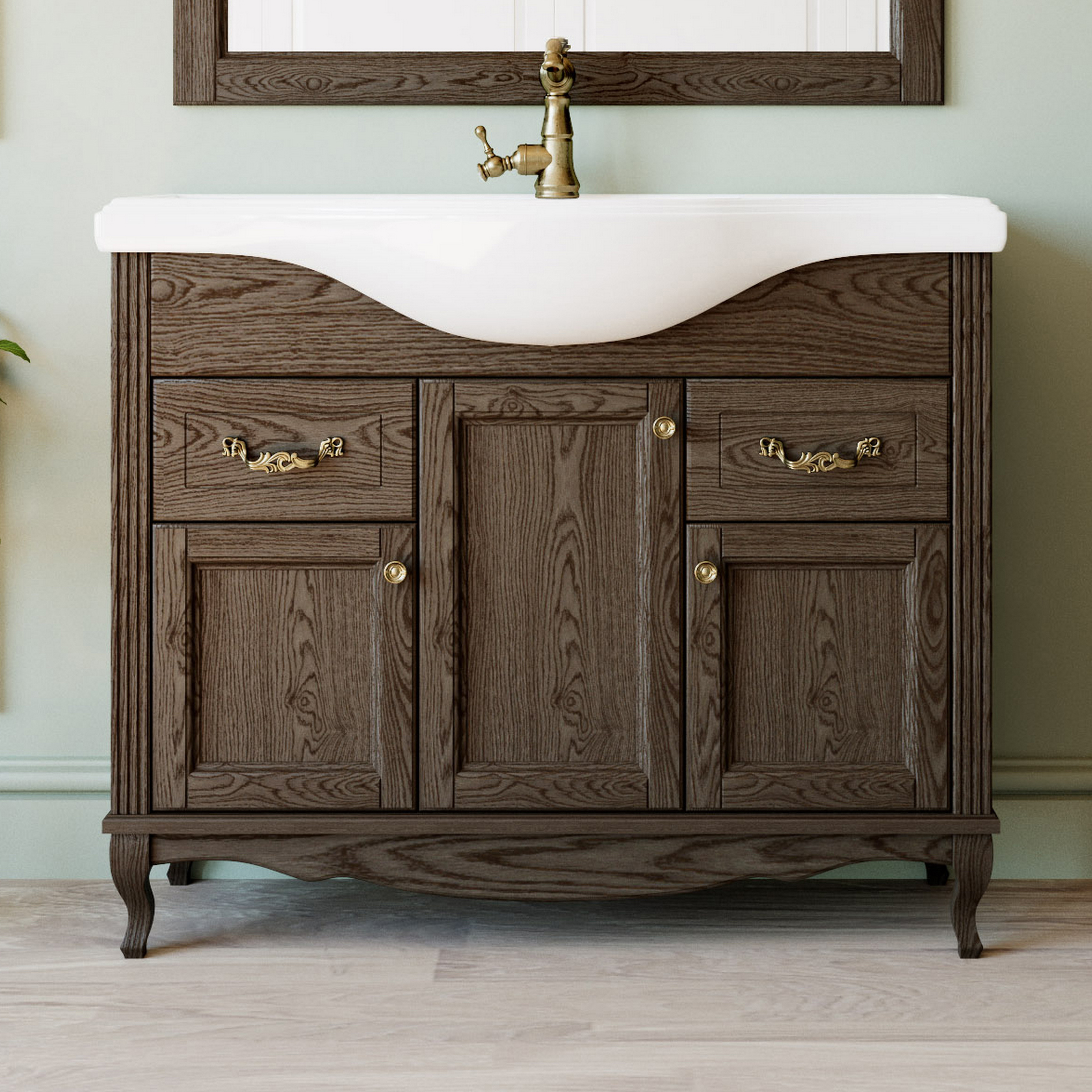 Тумба для комплекта ValenHouse Эллина 105 кальяри, фурнитура бронза