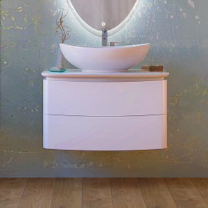 Тумба для комплекта Raval Moon 75 белая, подвесная