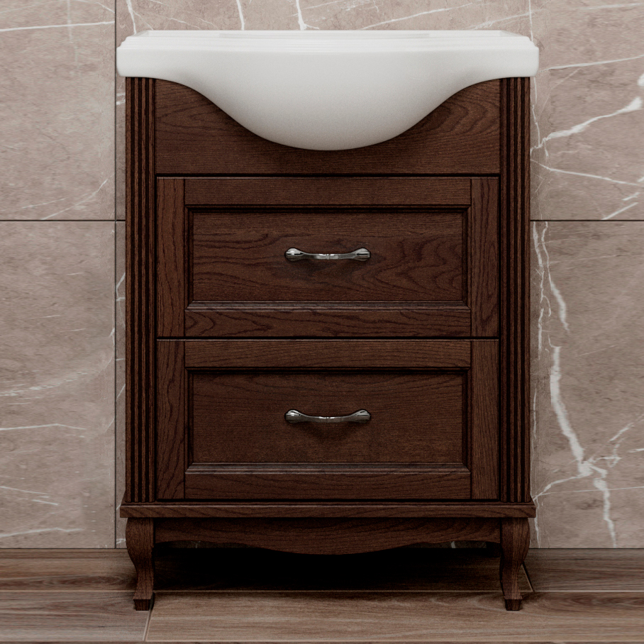 Тумба для комплекта ValenHouse Эллина 65 кальяри, 2 ящика, ручки хром