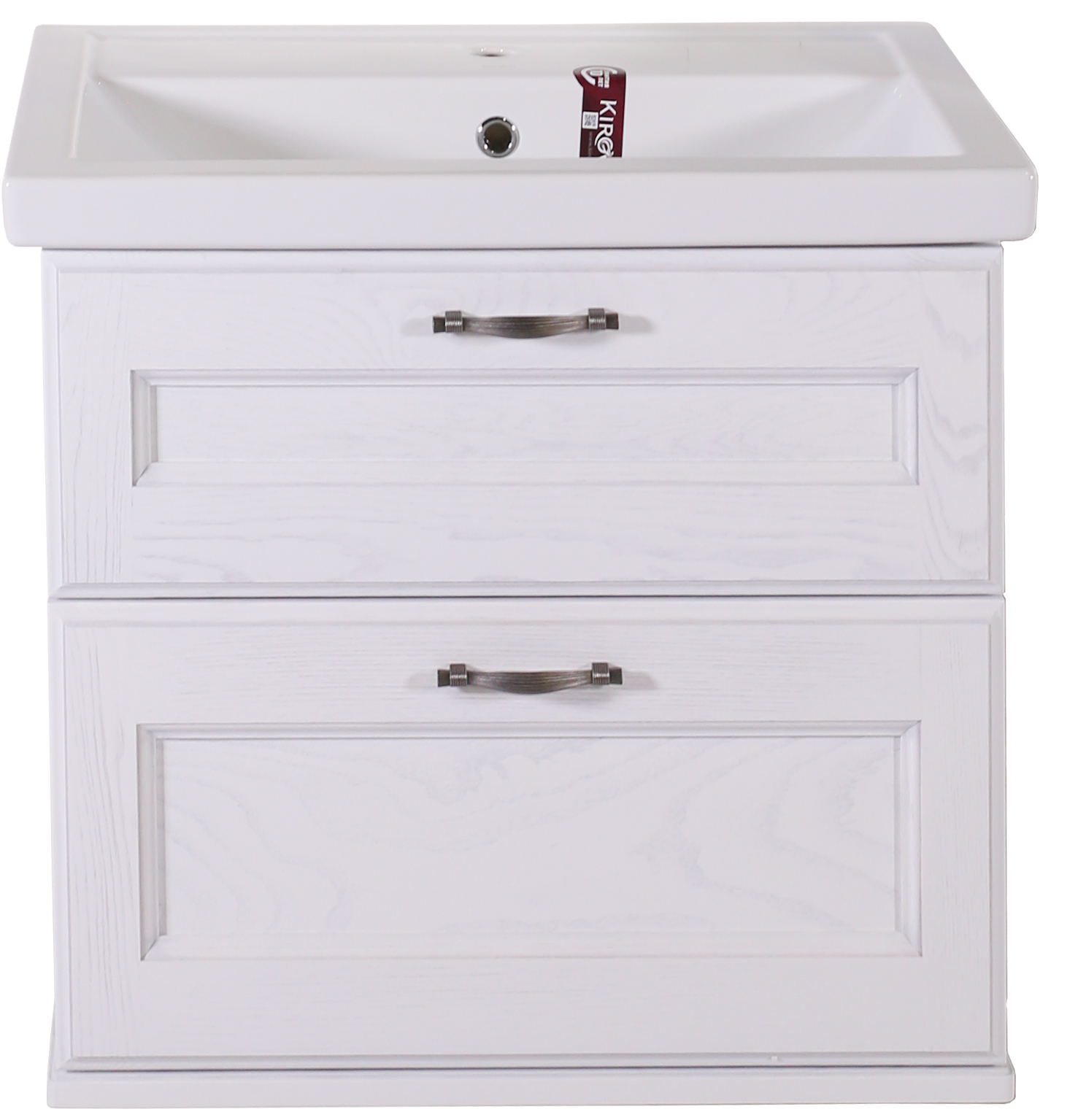 Тумба для комплекта ASB-Woodline Прато 70 белая, патина серебро (уценка: выставочный экземпляр)