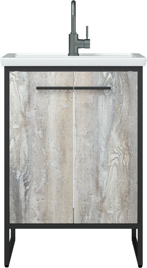 Тумба для комплекта Corozo Айрон 60 черный, антик