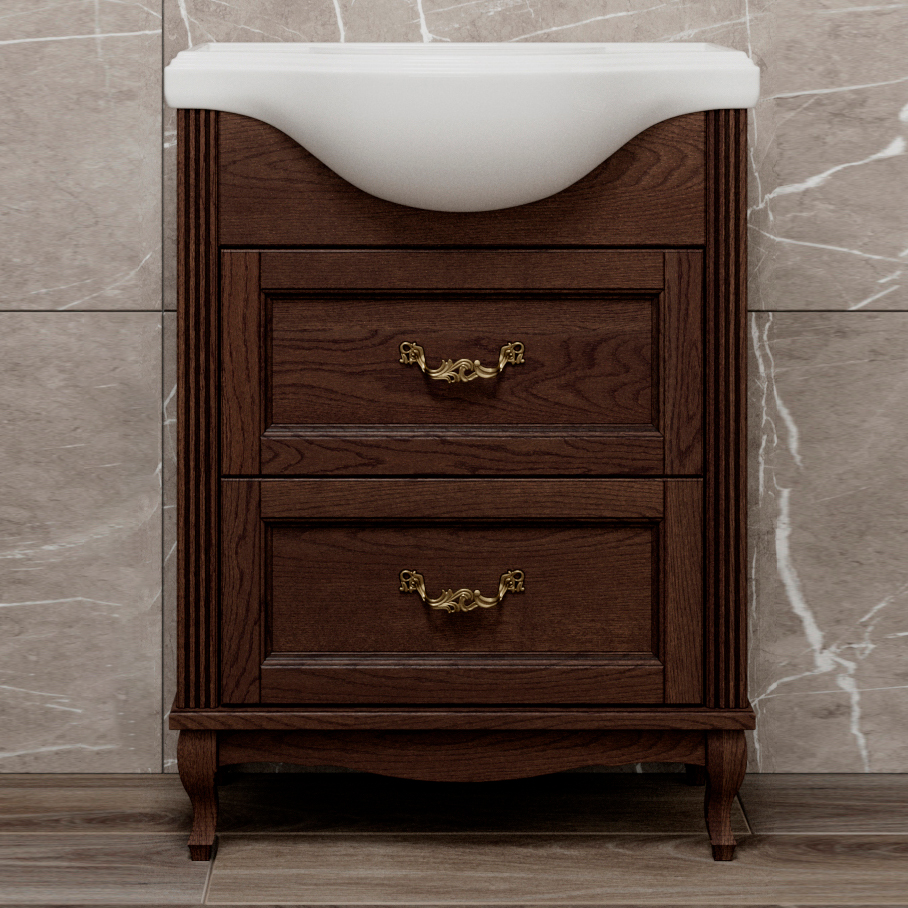 Тумба для комплекта ValenHouse Эллина 65 кальяри, 2 ящика, ручки бронза