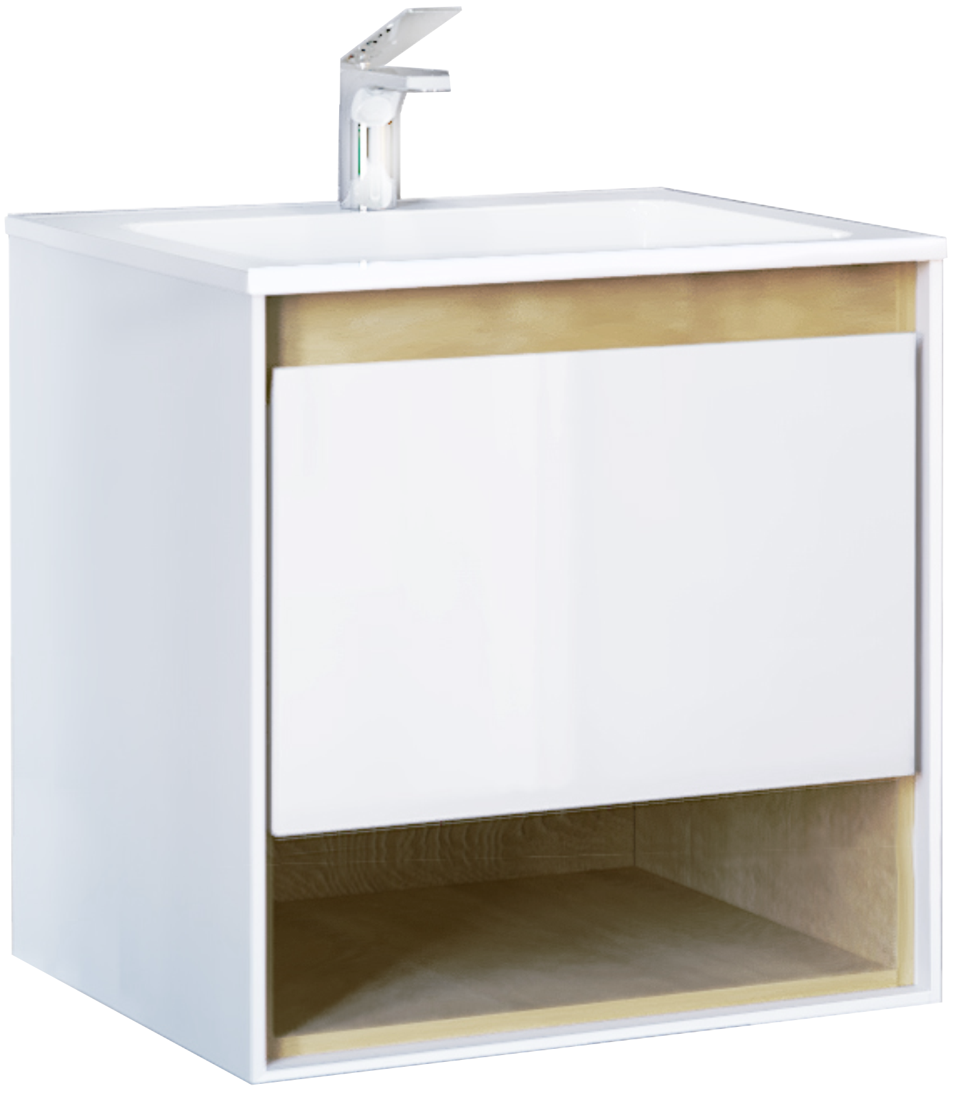 Тумба под раковину STWORKI Ольтен 60 белая, дуб сонома