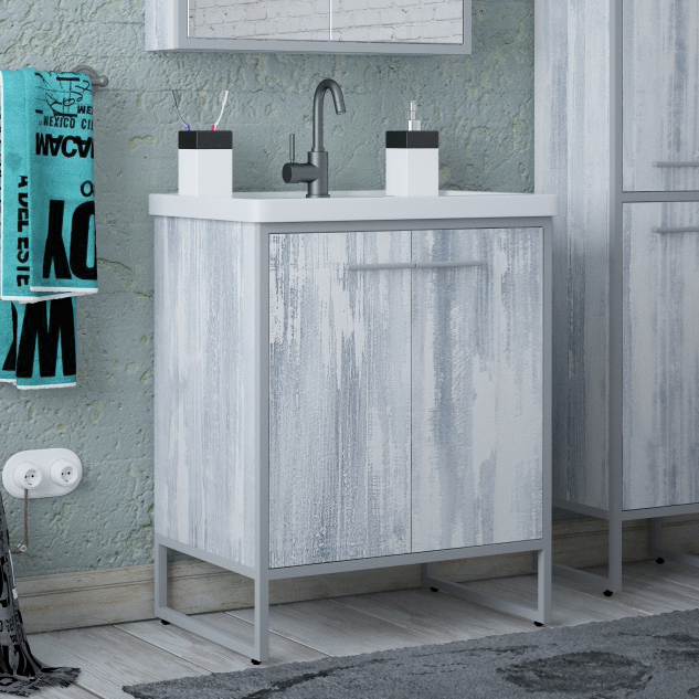 Тумба для комплекта Corozo Айрон 70 серый, арт