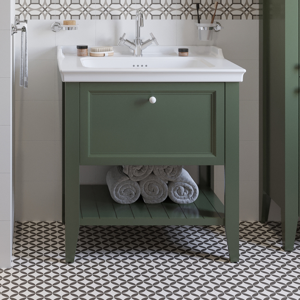 Тумба с раковиной VitrA Valarte 80 ретро зеленая