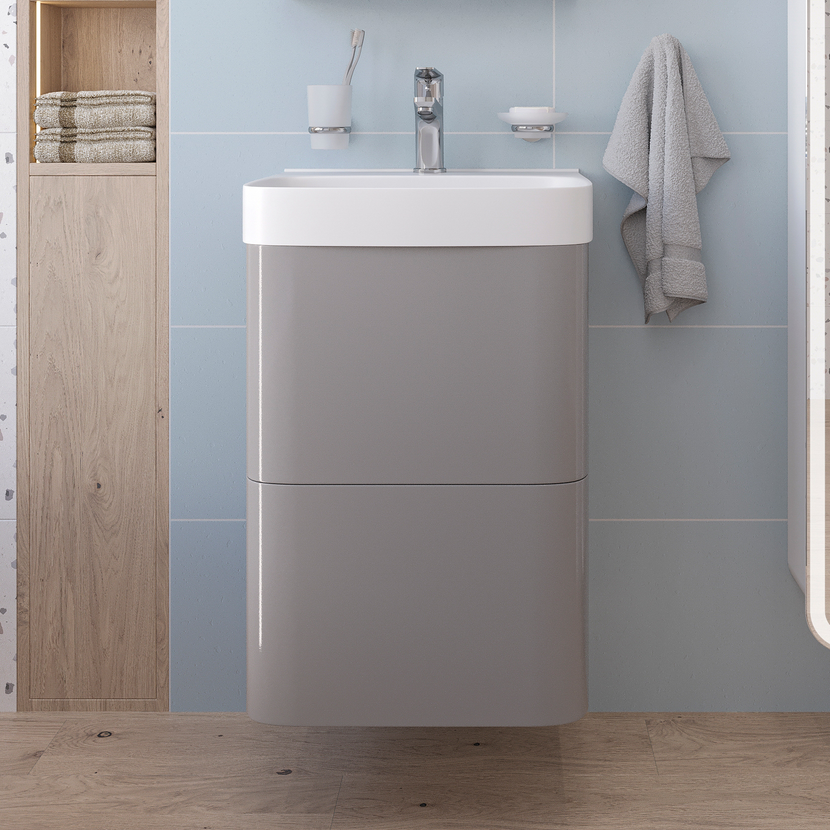 Тумба с раковиной VOQ Bold 45 premium grey