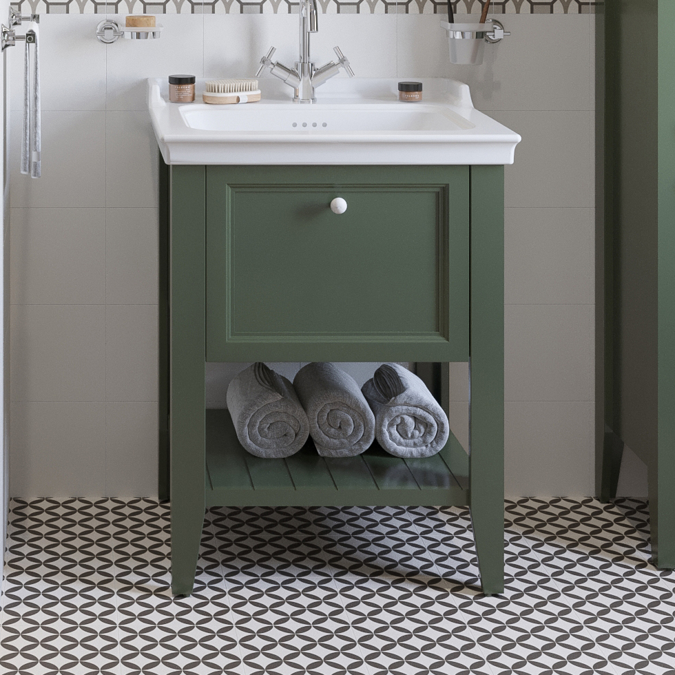 Тумба с раковиной VitrA Valarte 65 ретро зеленая