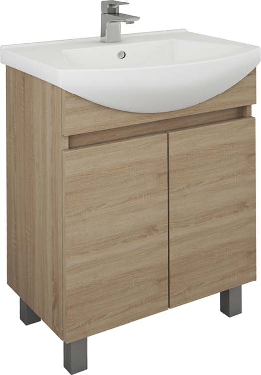 Тумба с раковиной Owl 1975 Eland 65, напольная, дуб сонома