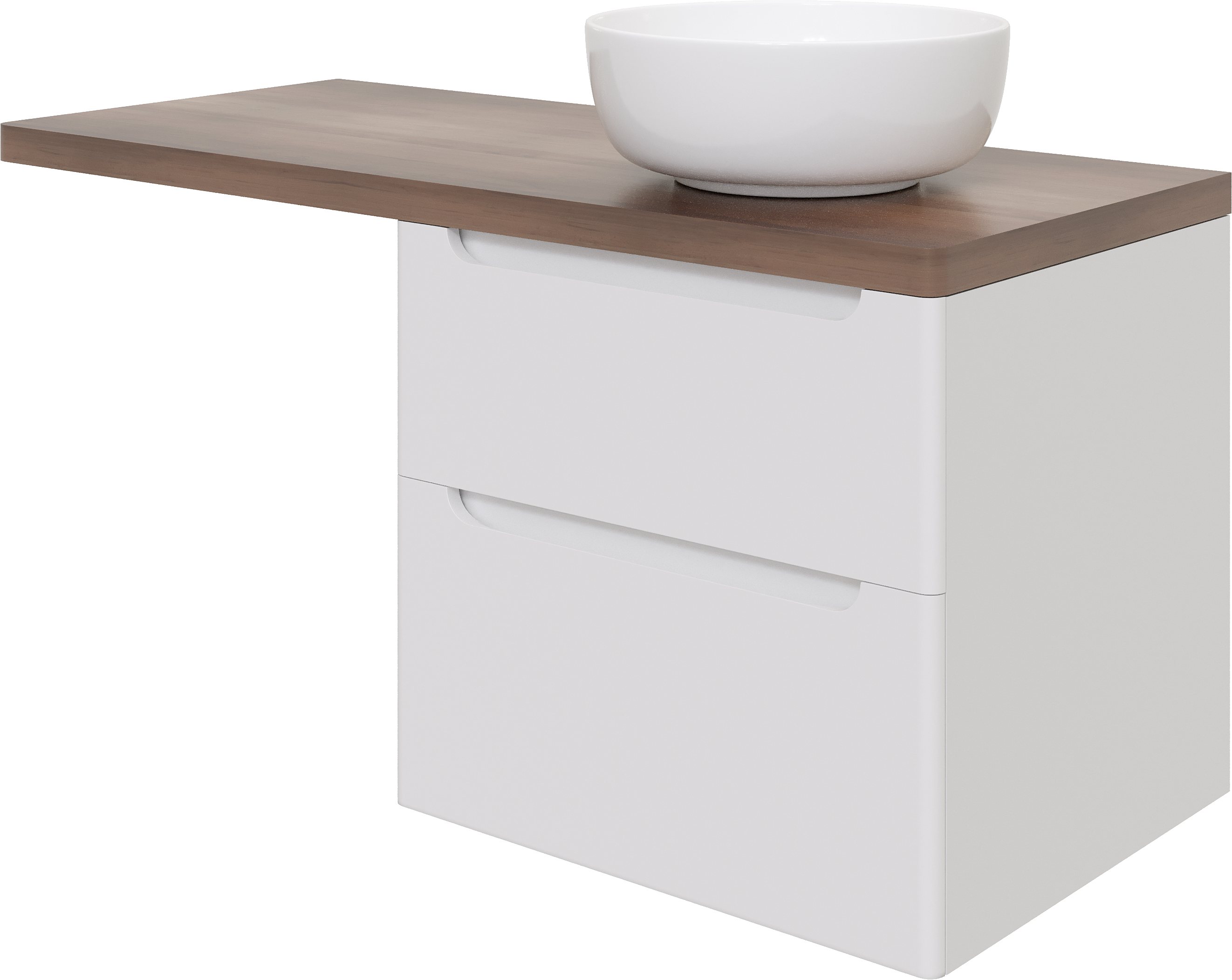 Тумба с раковиной STWORKI Берген 60 белая с темной столешницей 122, Moon 1, L
