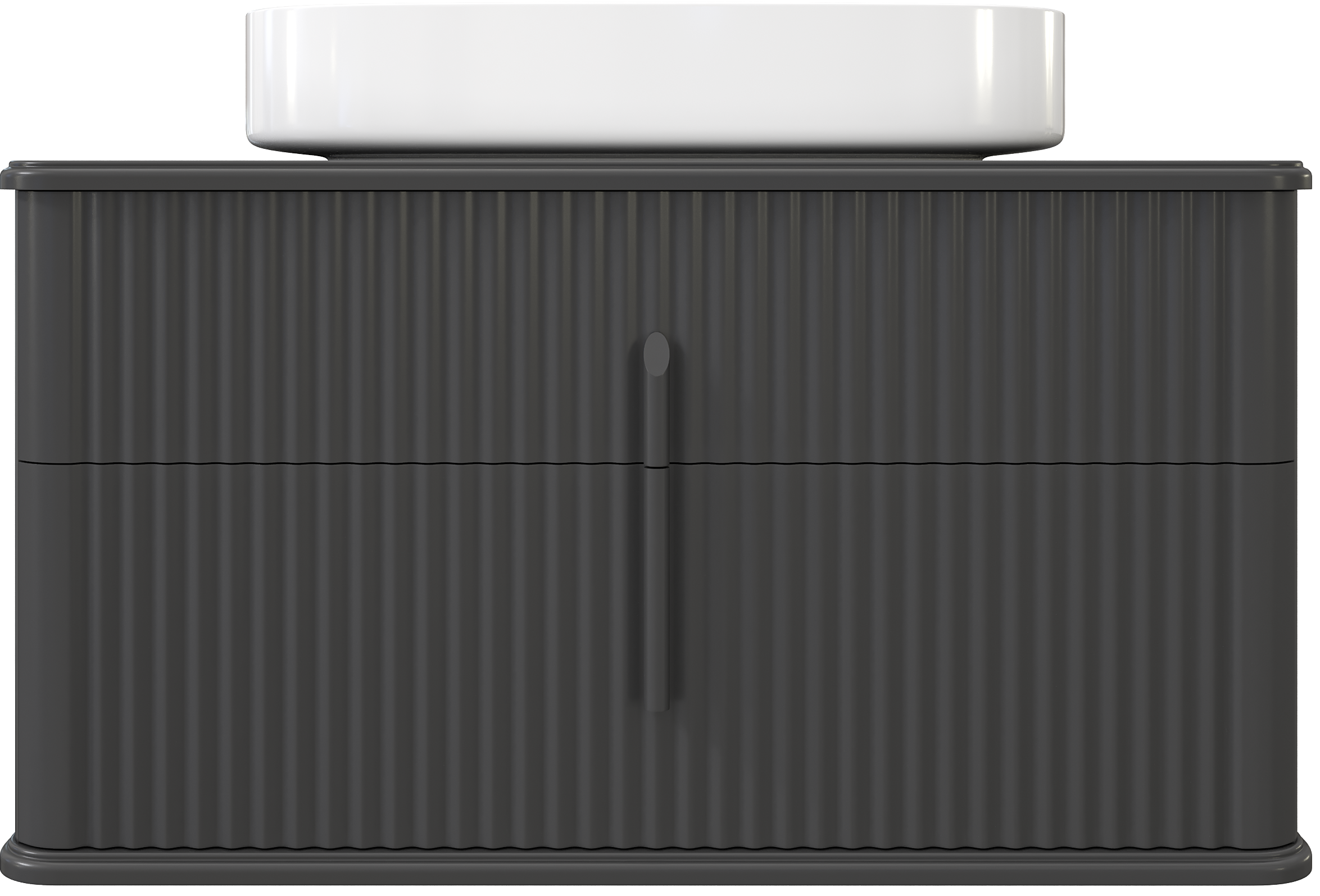 Тумба с раковиной STWORKI Молде 95 антрацит, столешница Молде 95, раковина Молде 3064-KL