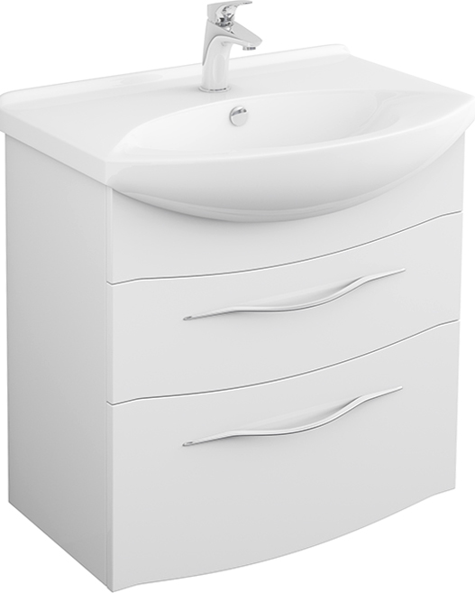 Тумба с раковиной Owl 1975 Vessla stor 65, подвесная, белый лак