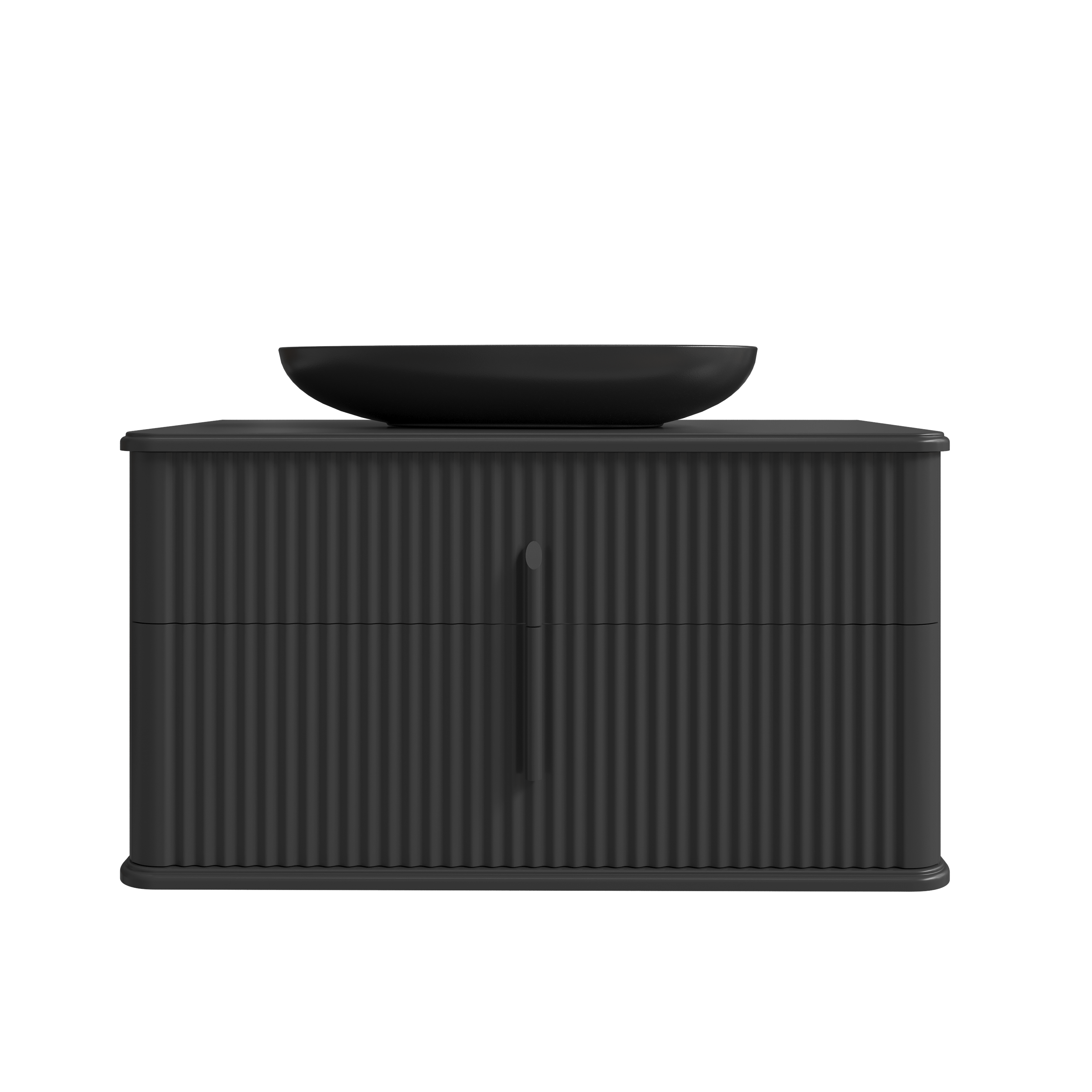 Тумба с раковиной STWORKI Молде 95 антрацит, столешница Молде 95, раковина BOCCHI Etna 1114-004-0125