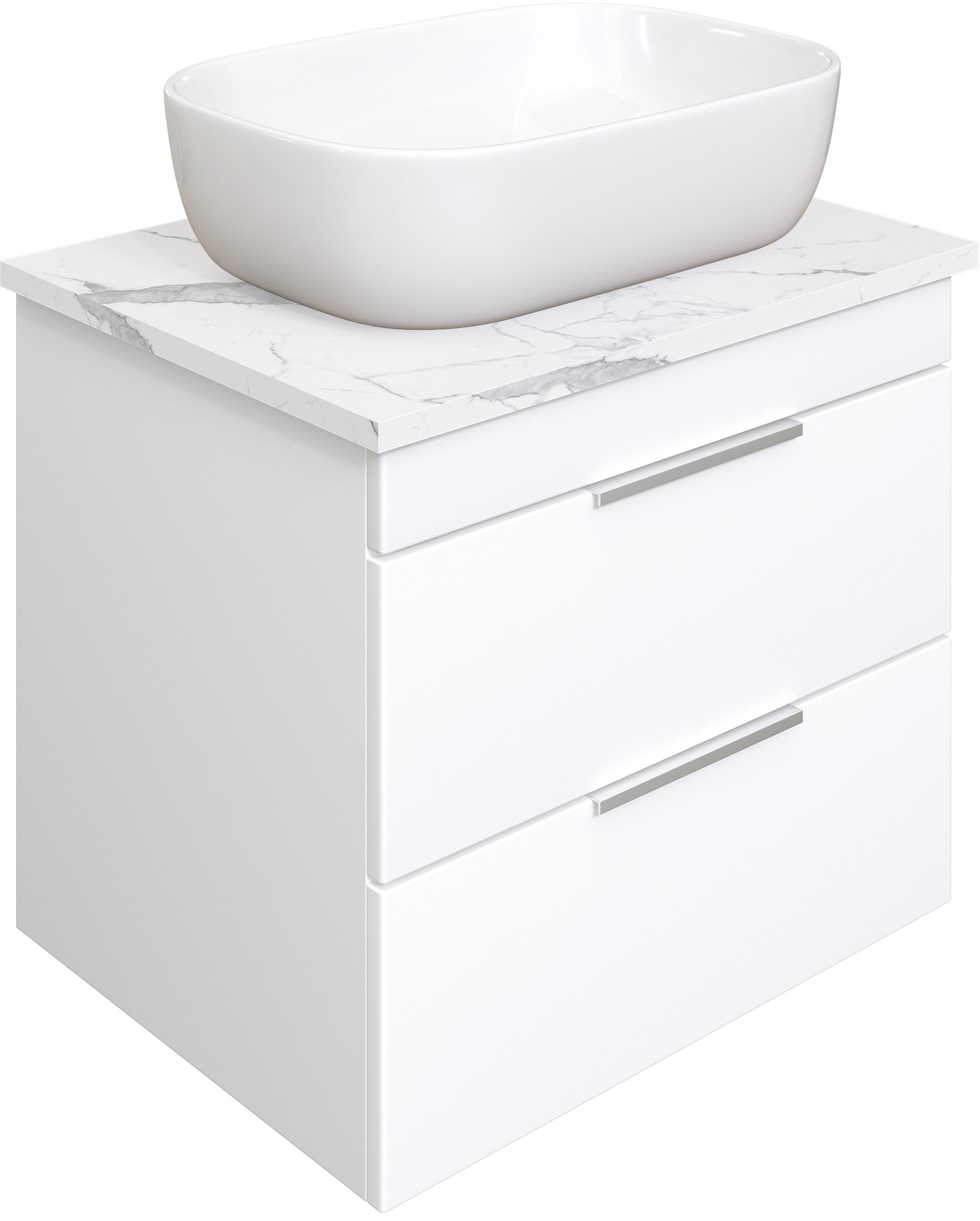 Тумба с раковиной STWORKI Копенгаген 60 белая, со столешницей Stone Energy 60