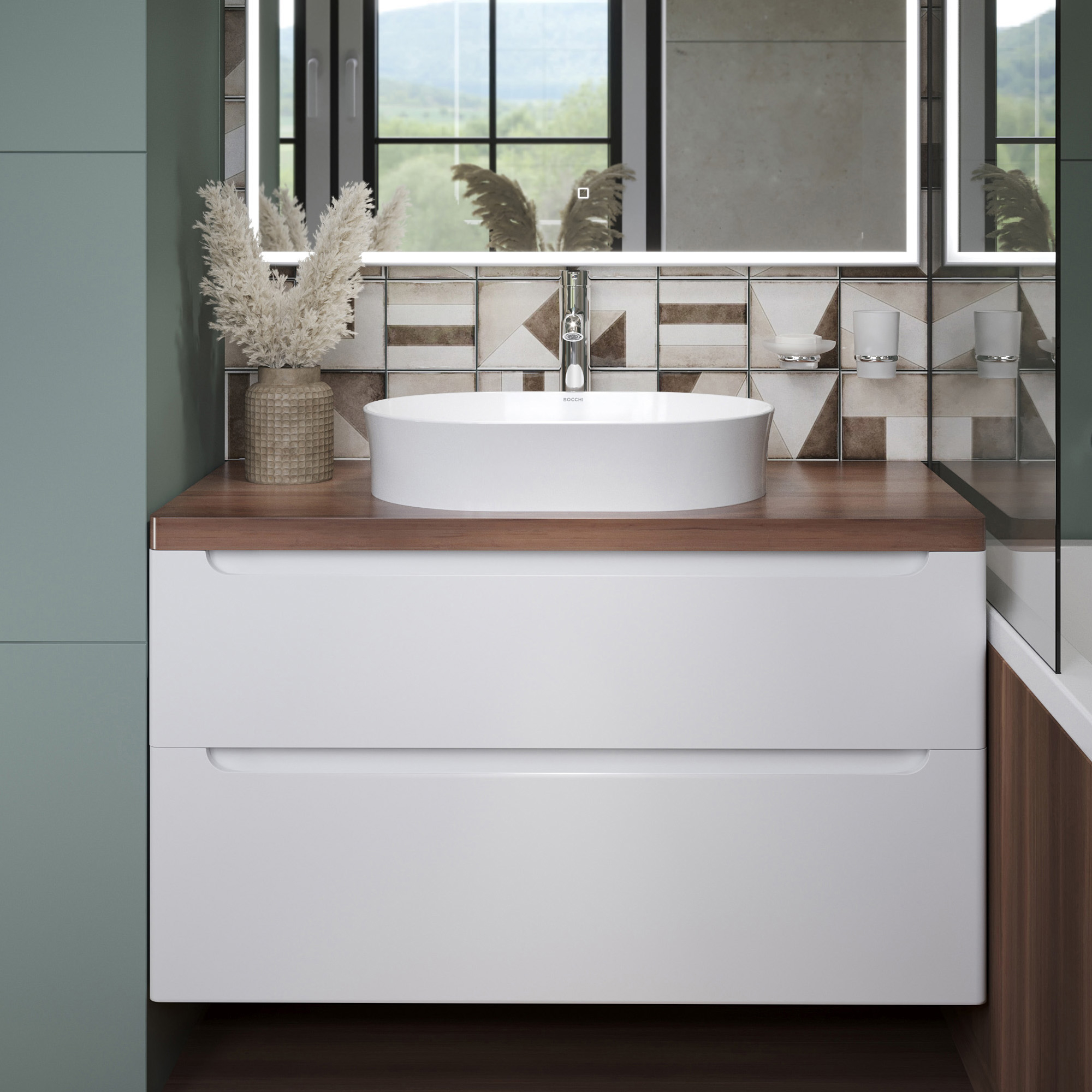 Накладная раковина BOCCHI Sottile 1521-001-0125 глянцевая белая купить в Тамбове