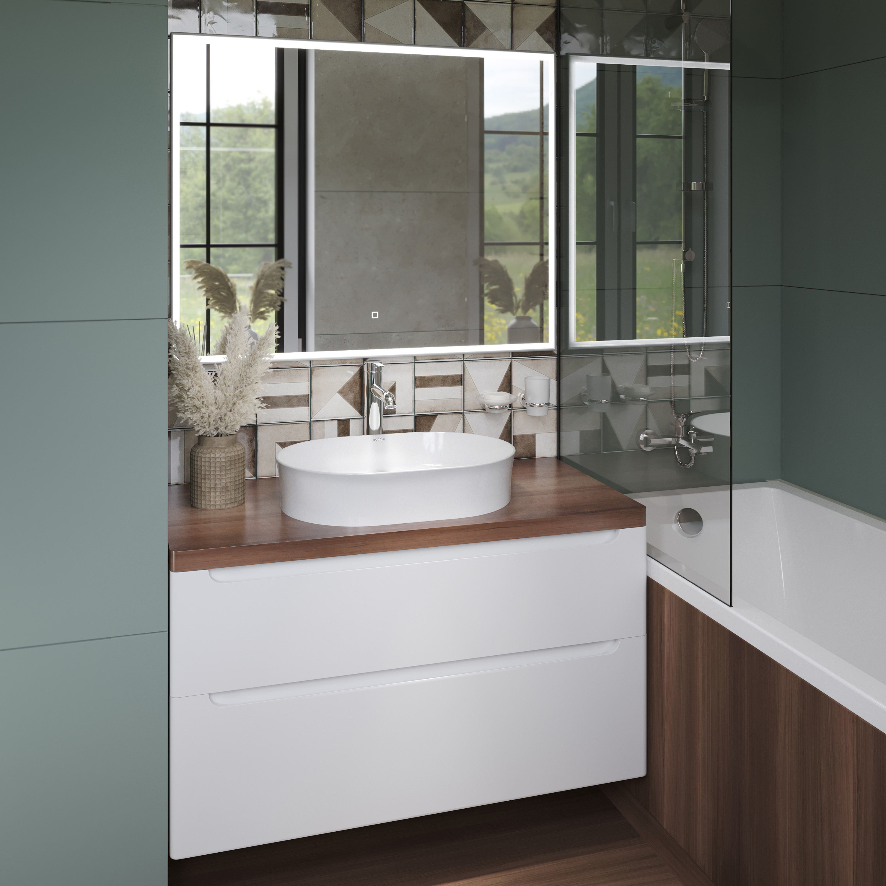 Накладная раковина BOCCHI Sottile 1521-001-0125 глянцевая белая купить в Тамбове