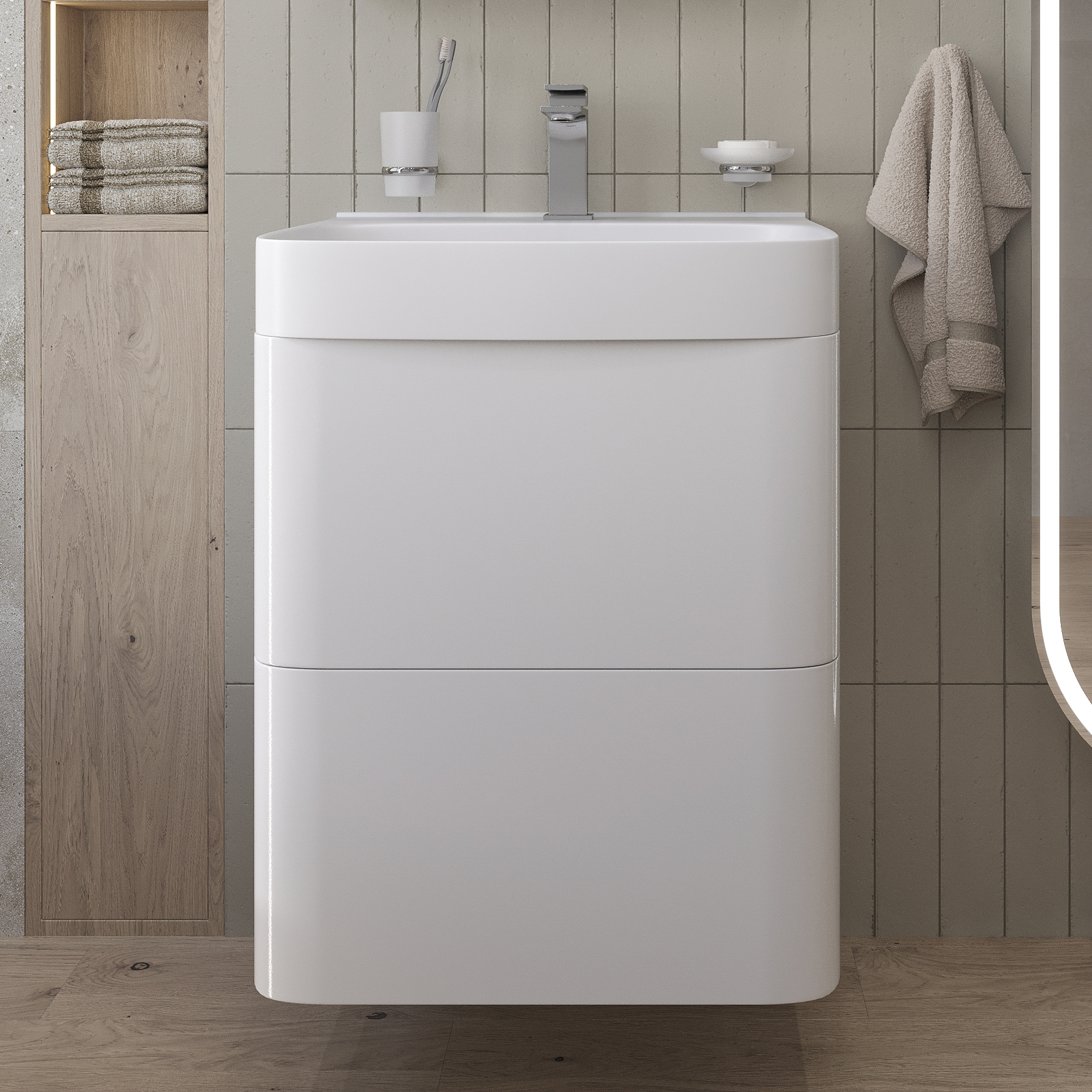 Тумба с раковиной VOQ Bold 55 premium white