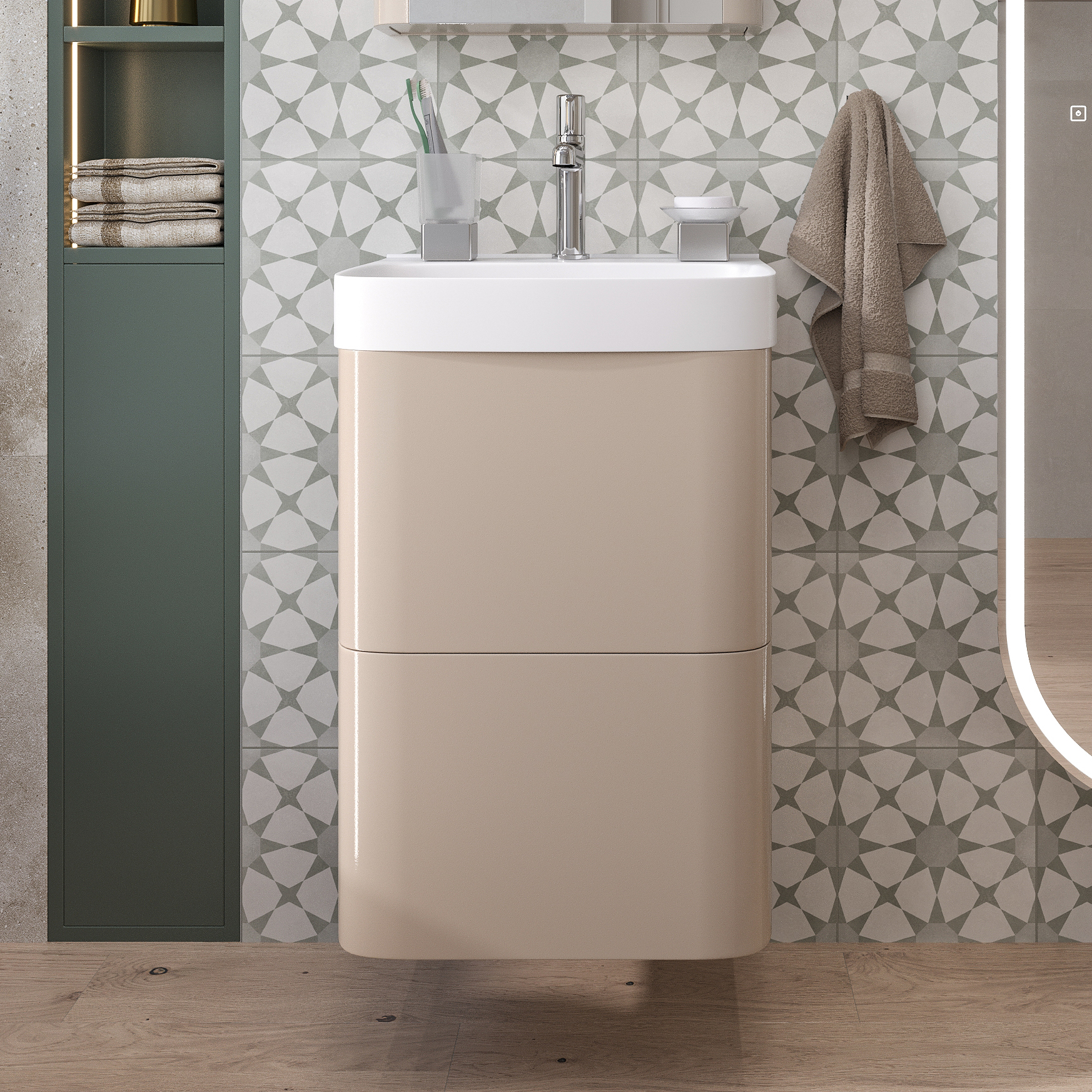 Тумба с раковиной VOQ Bold 45 premium mink