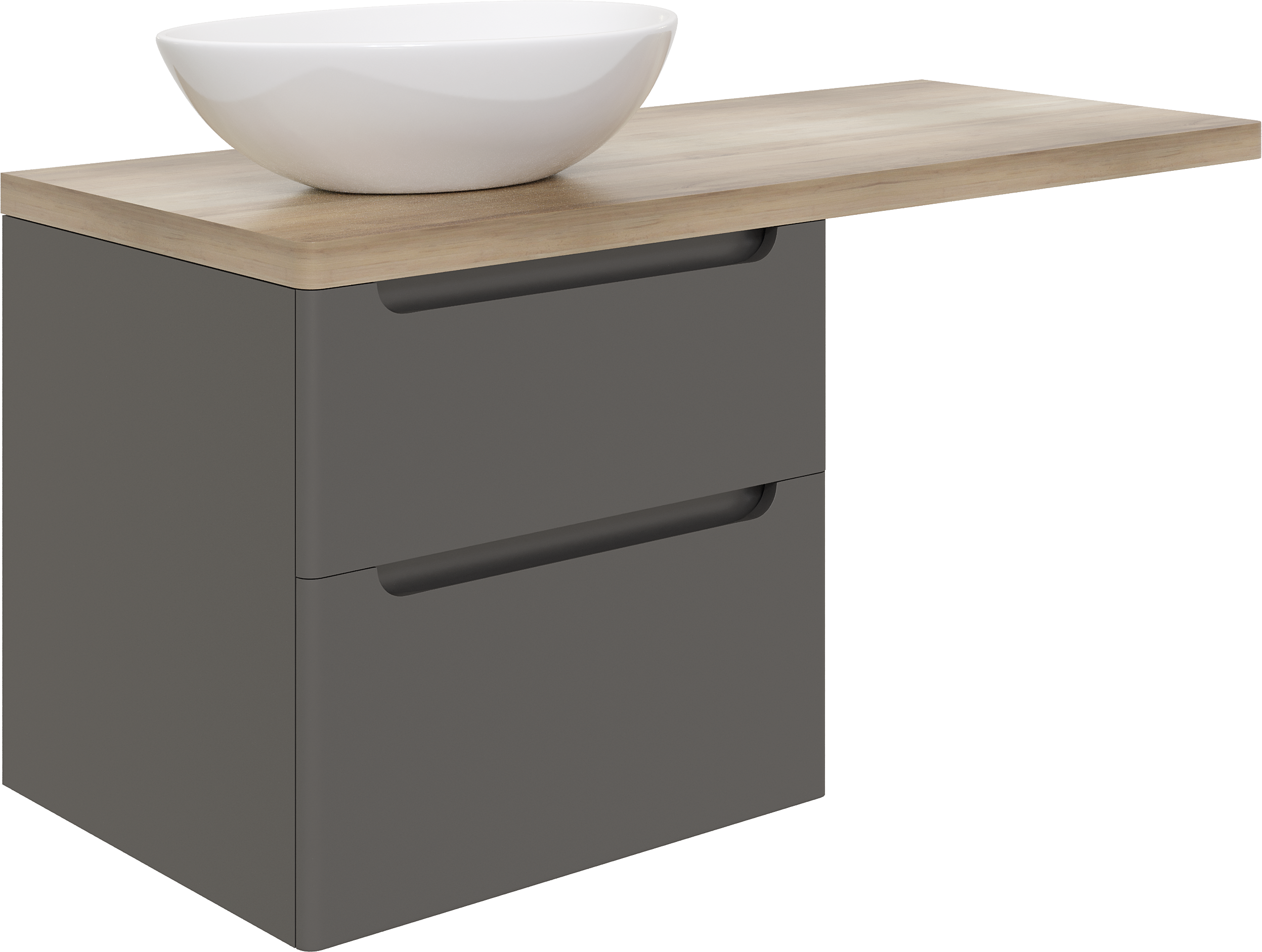 Тумба с раковиной STWORKI Берген 60 серая со светлой столешницей 122, Moduo 55 Leaf, R