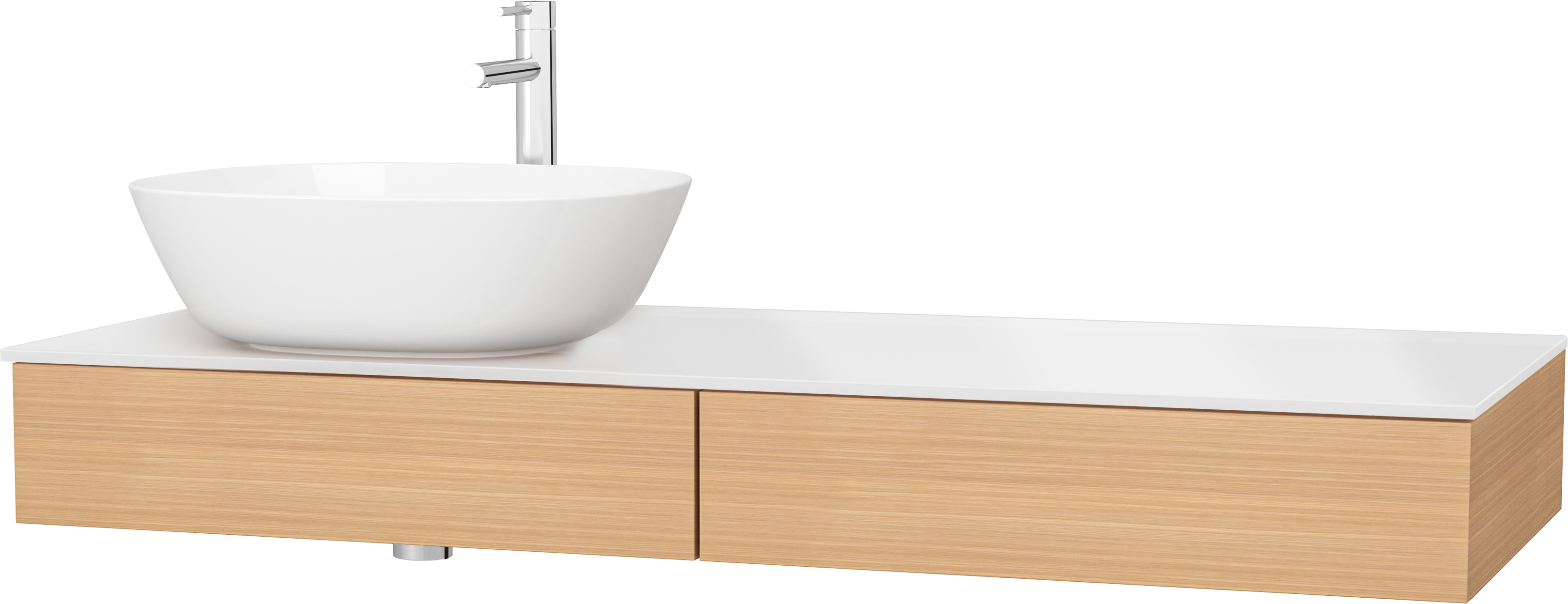 Тумба с раковиной VitrA Origin 120 L, дуб, столешница белая