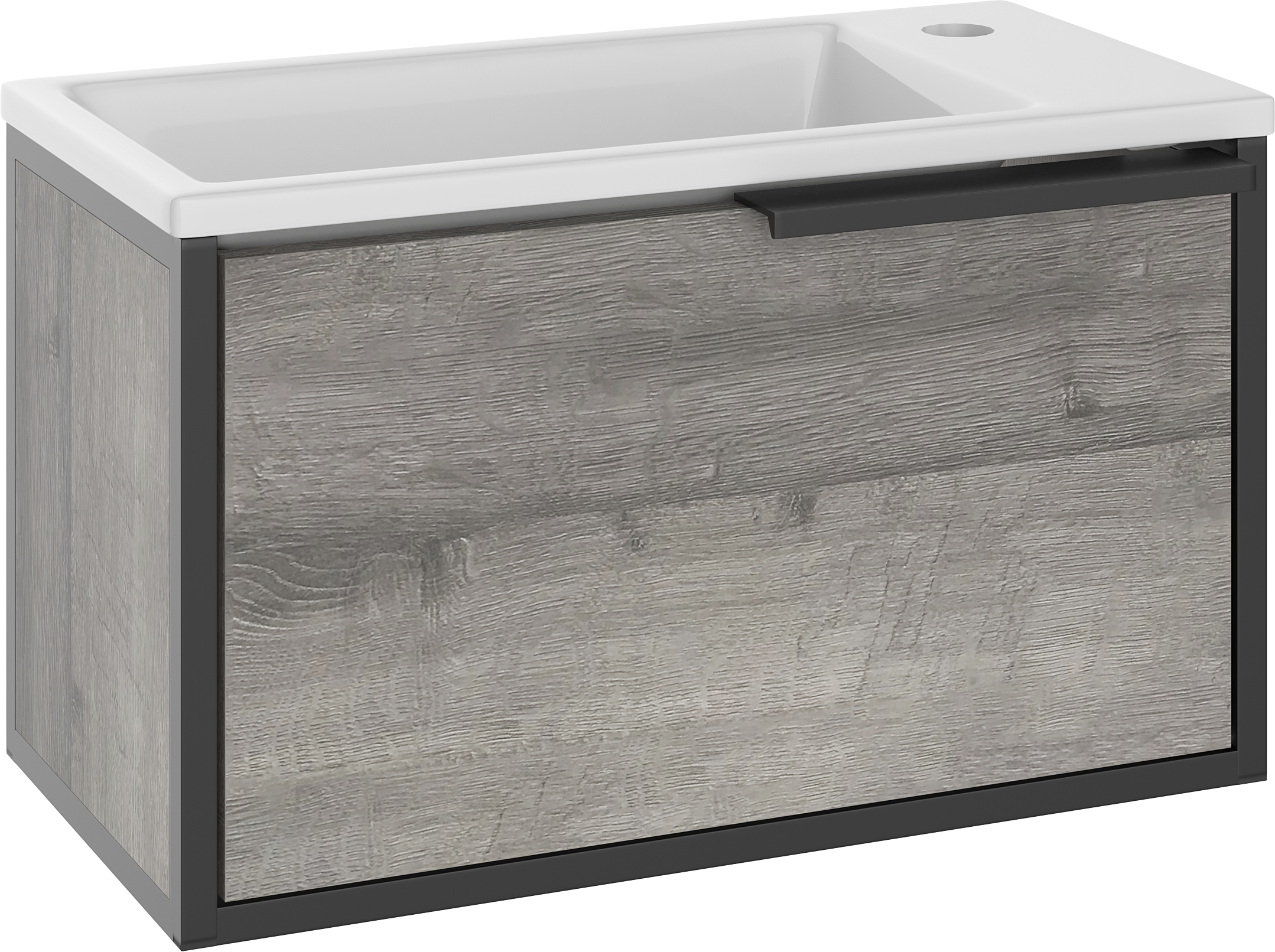 Тумба с раковиной STWORKI Брамминг 50, подвесная, дуб шерман серый