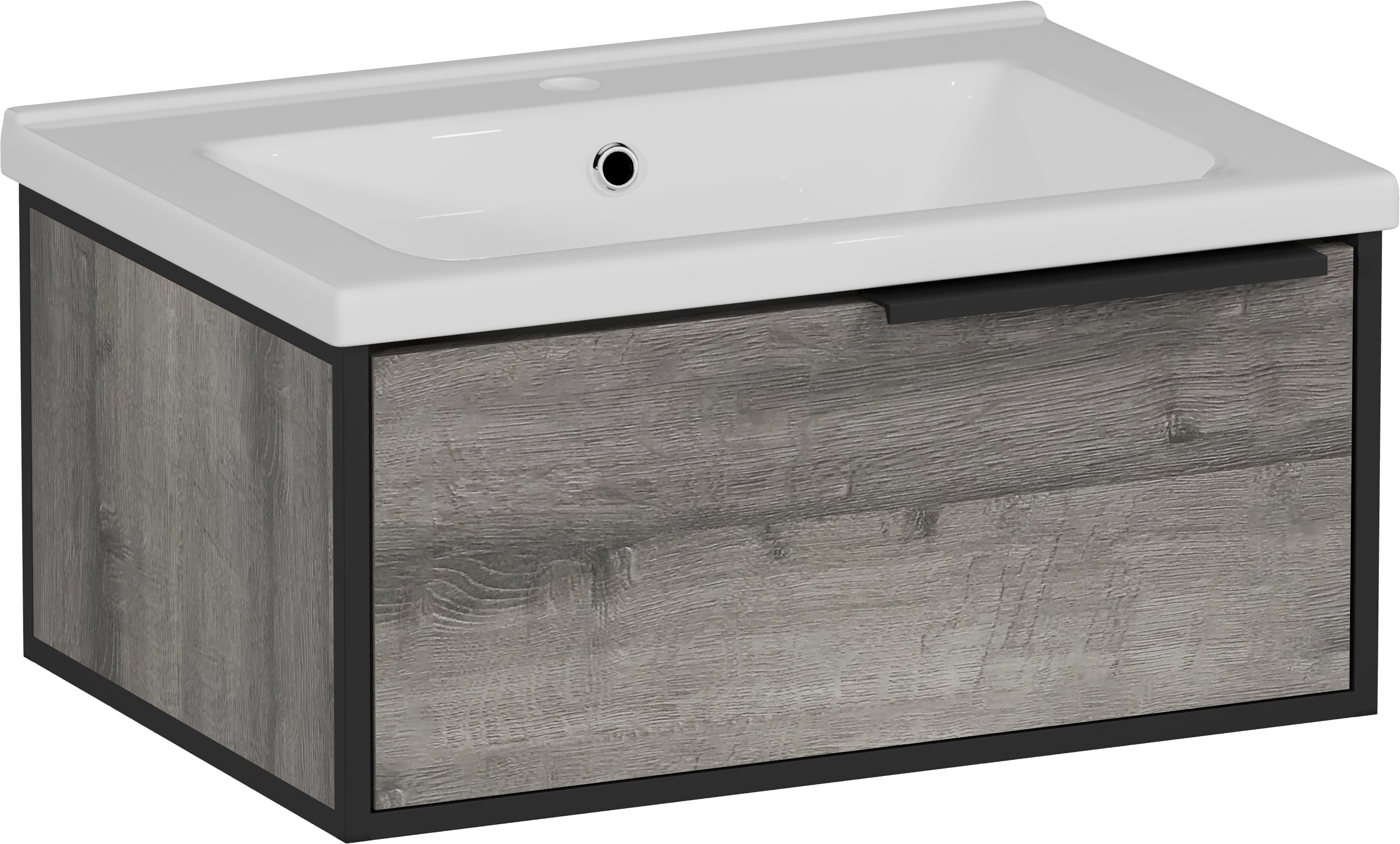 Тумба с раковиной STWORKI Брамминг 65 подвесная, дуб шерман серый