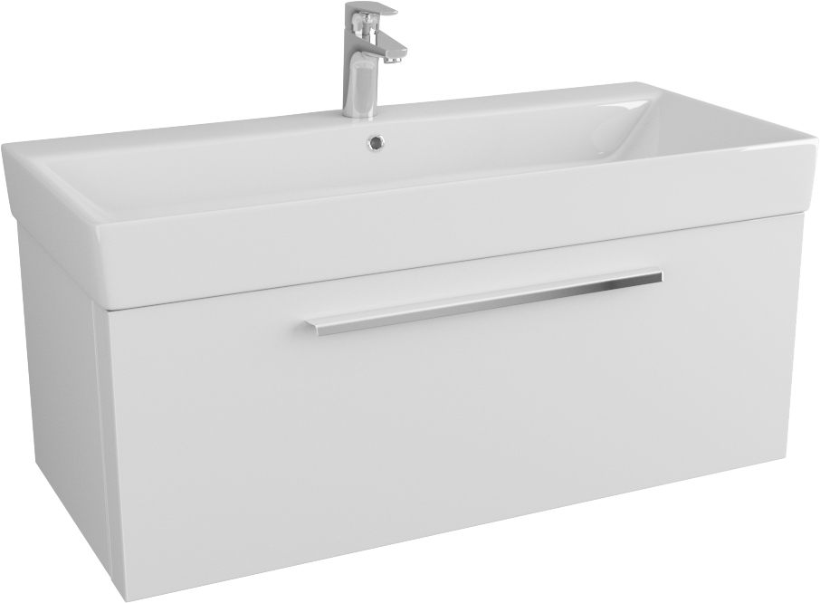 Тумба с раковиной Owl 1975 Ragnar 100 белая, 1 ящик, 1 внутренний