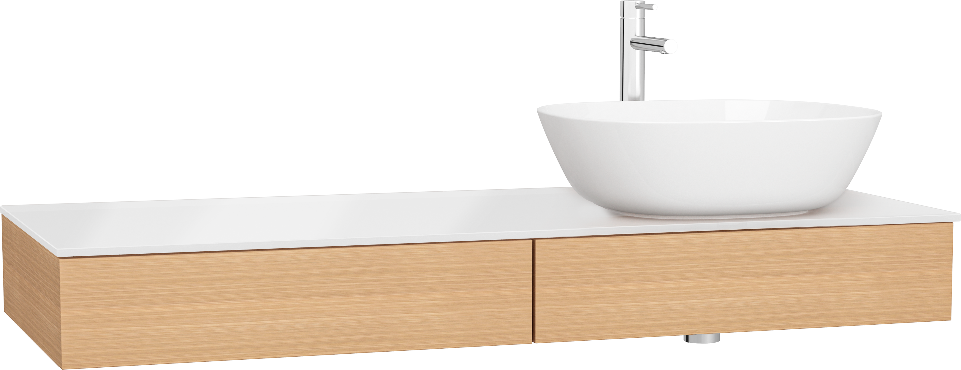 Тумба с раковиной VitrA Origin 120 R, дуб, столешница белая