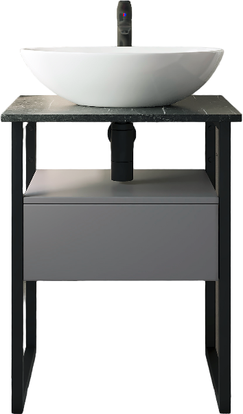 Тумба с раковиной DIWO Элиста 60 антрацит