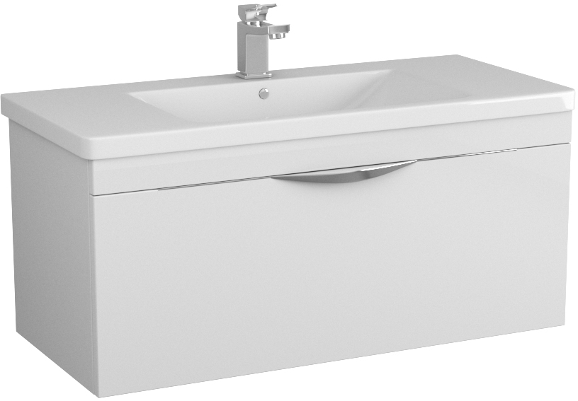 Тумба с раковиной Owl 1975 Sjel подвесная, белый лак, 100