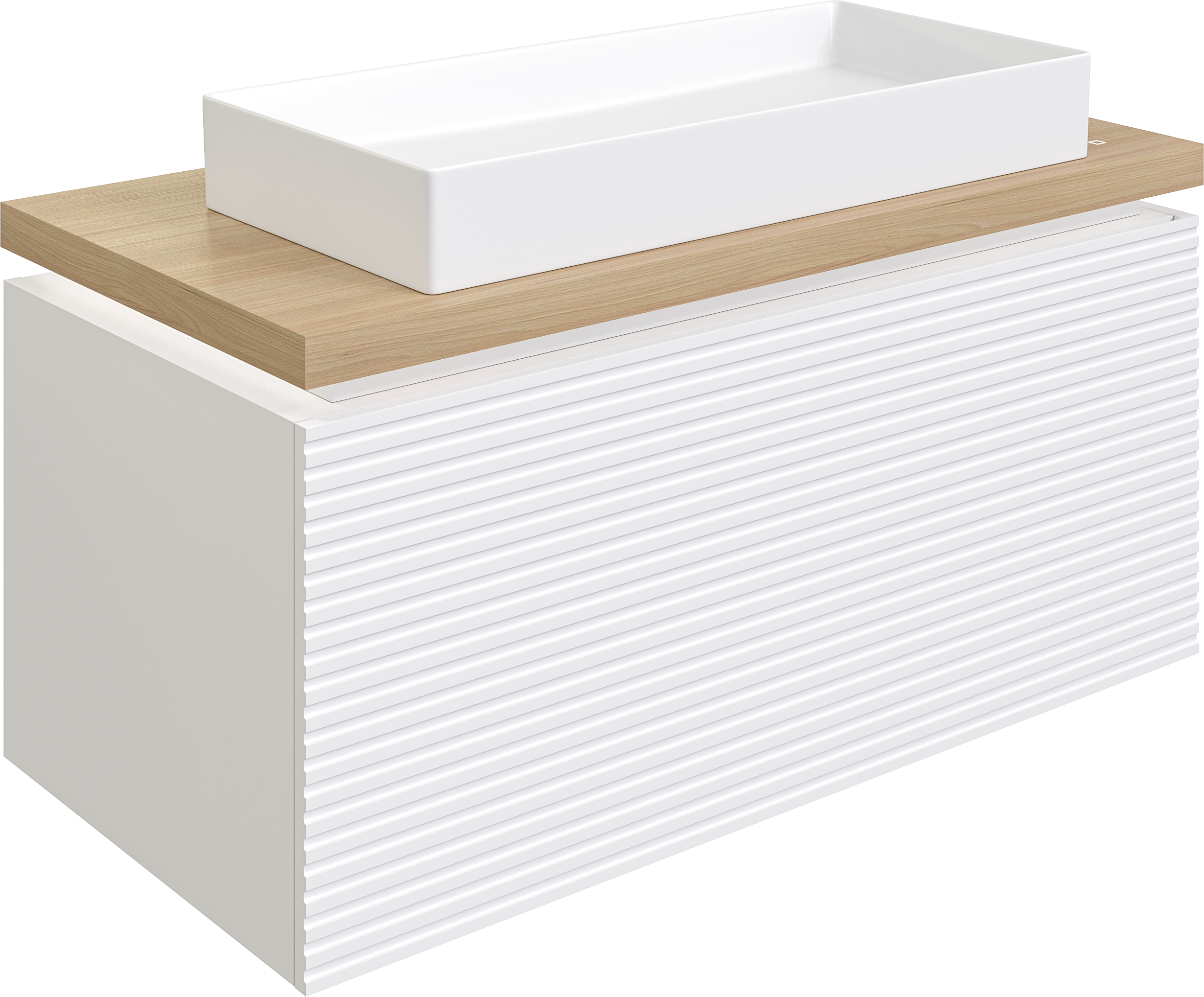 Тумба с раковиной STWORKI Рандерс 100, дерево, подвесная, с подсветкой, раковина 3075-KL