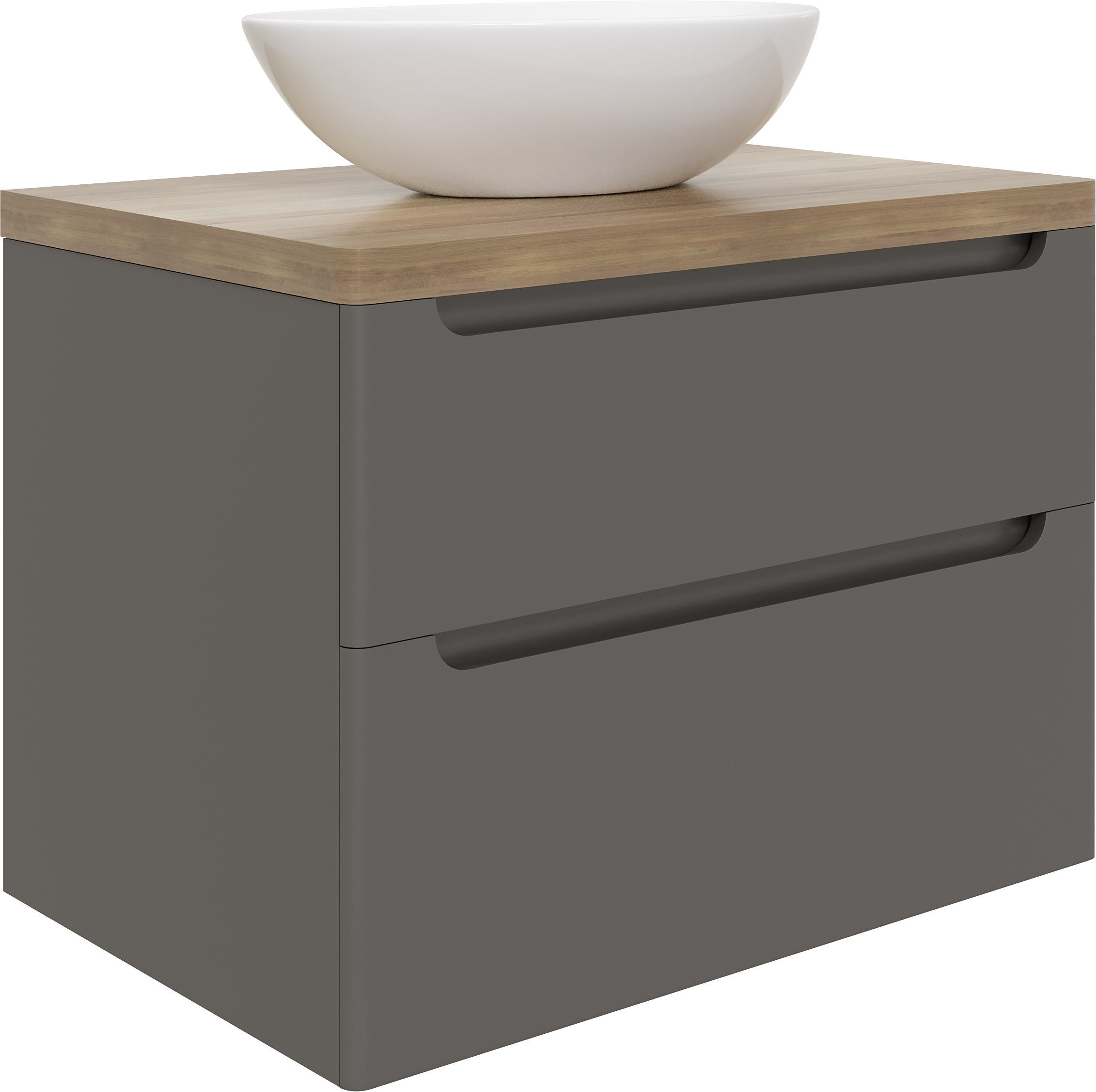Тумба с раковиной STWORKI Берген 80 серая со светлой столешницей, Moduo 55 Leaf
