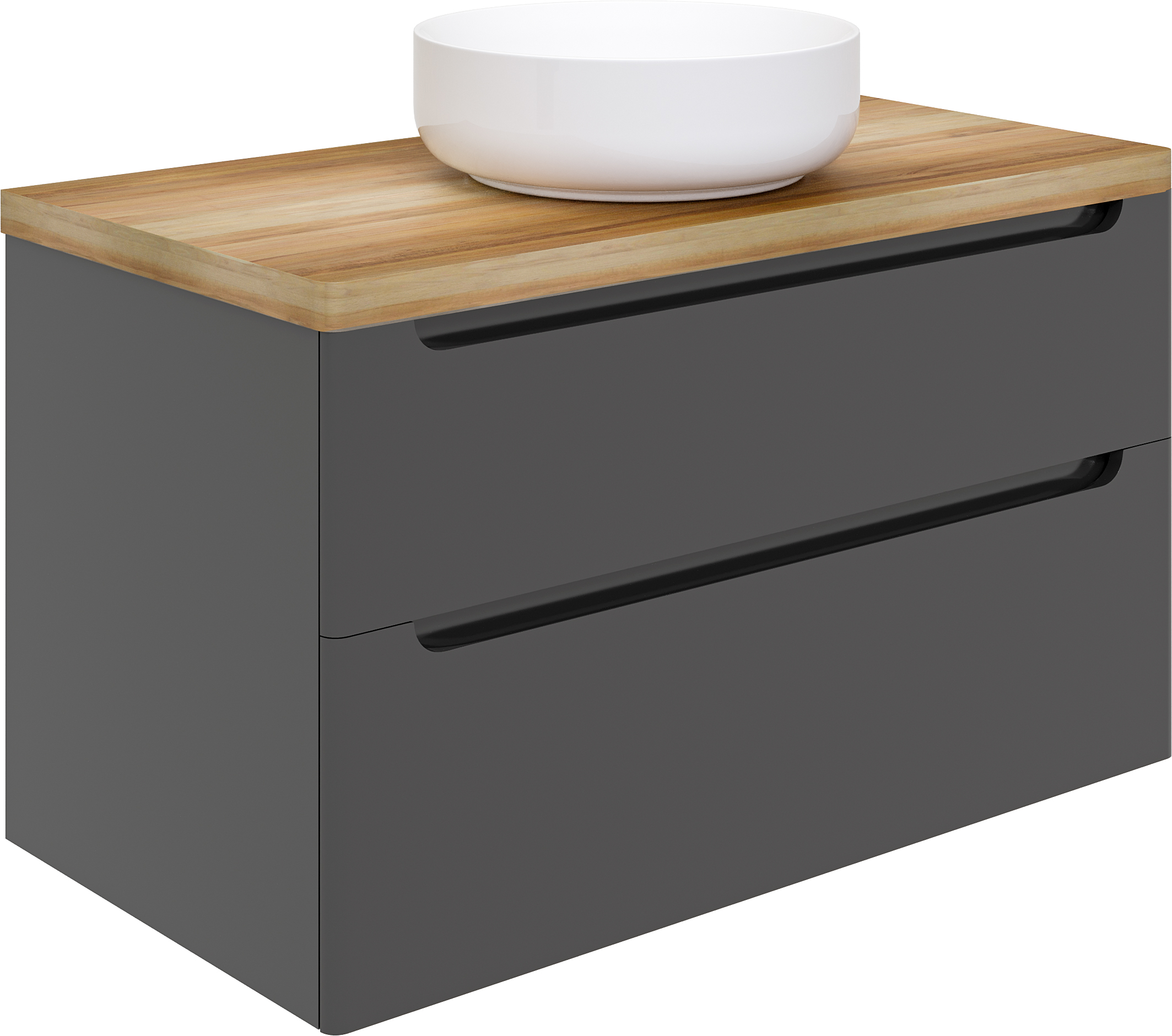 Тумба с раковиной STWORKI Берген 100 серая со светлой столешницей, Moon 1 купить в Тамбове